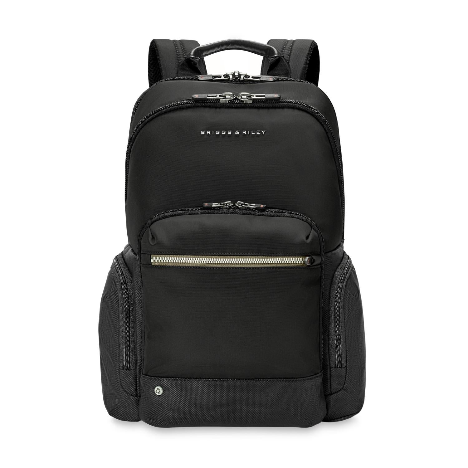 Briggs & Riley Medium Cargo Backpack Black Front View #color_black