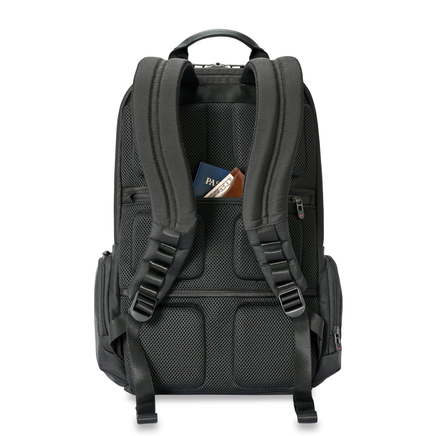 Briggs & Riley Large Cargo Backpack Black Back View #color_black