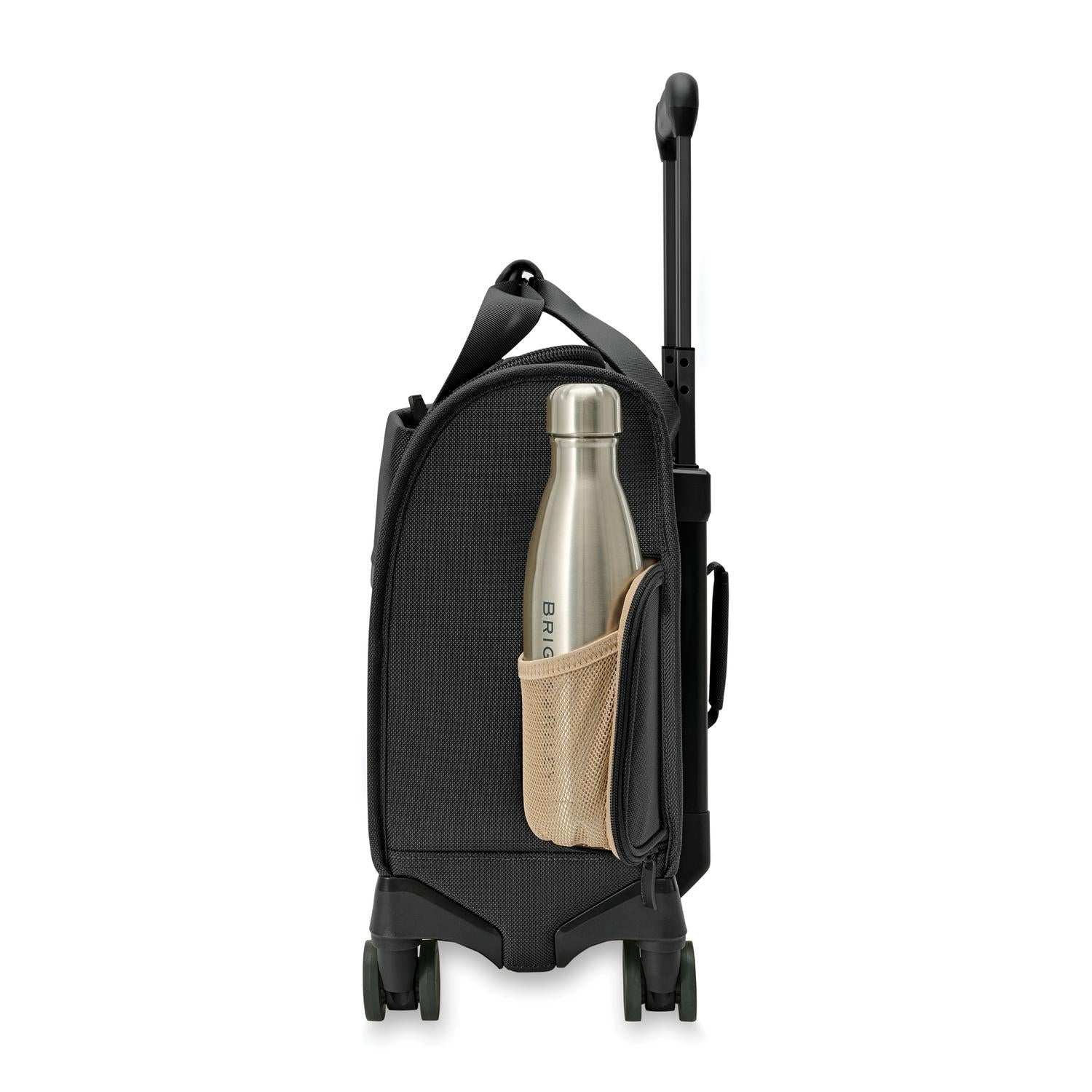 Briggs and Riley Baseline Cabin Spinner Black Side Pocket #color_black