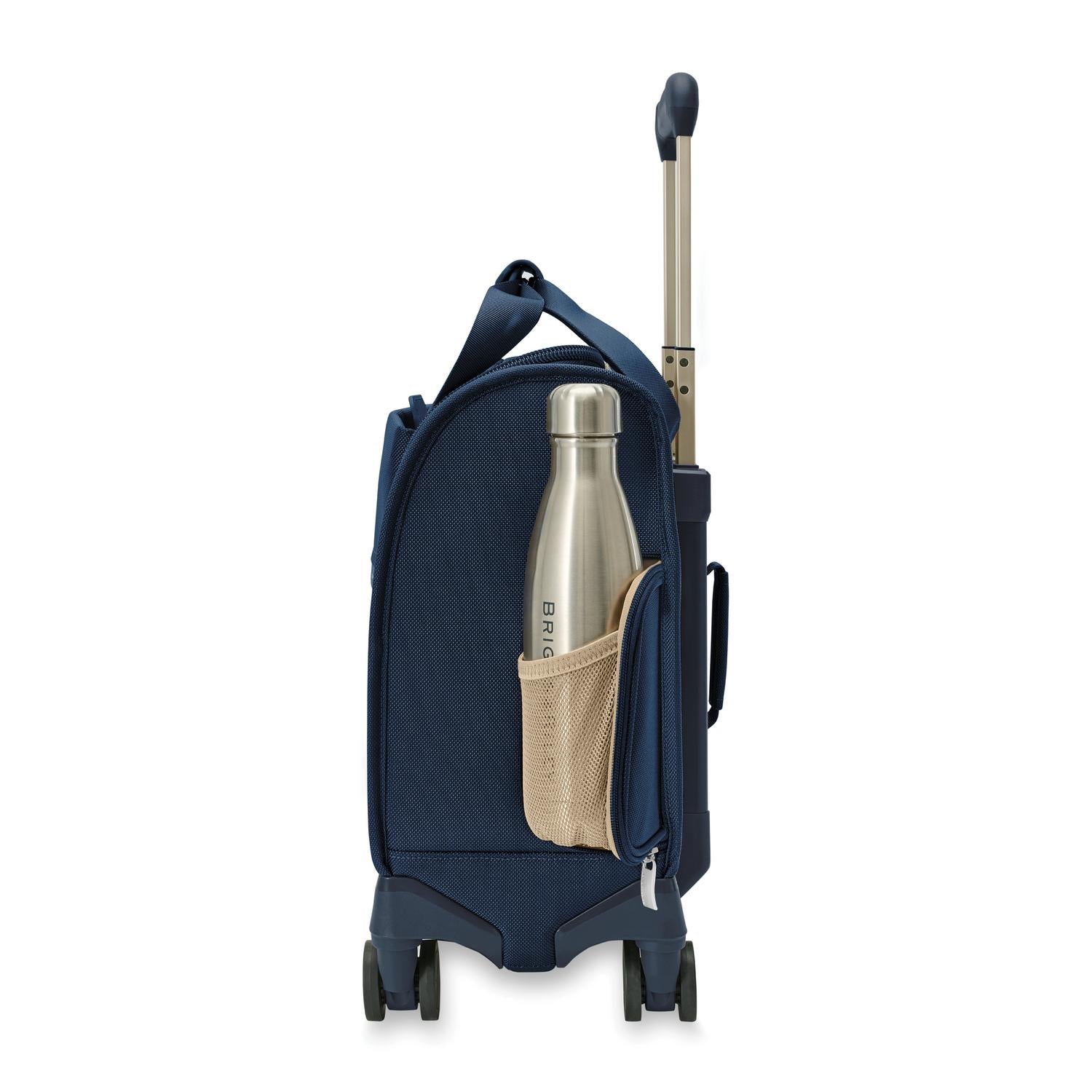 Briggs and Riley Baseline Cabin Spinner Navy Side Pocket View #color_navy