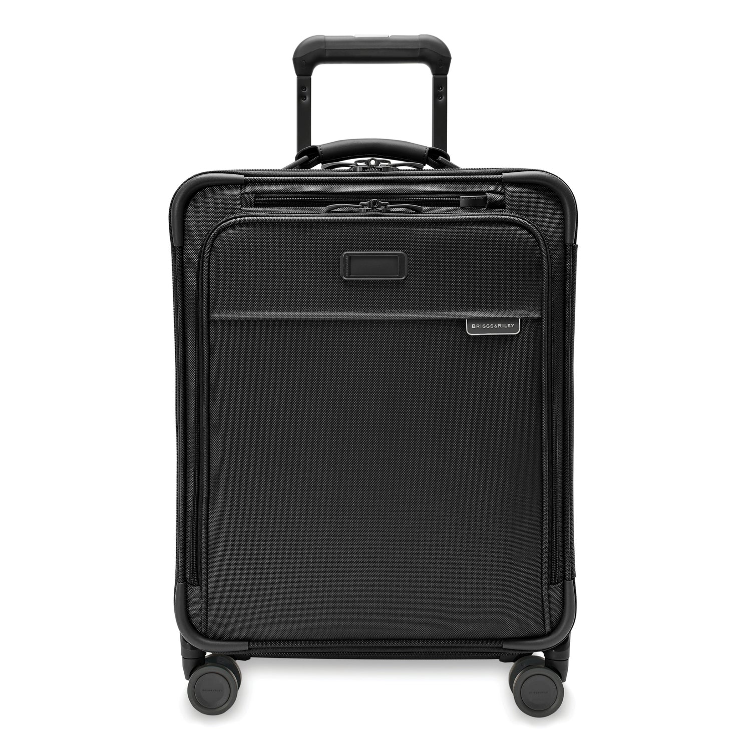 Briggs and Riley Global Carry-On Spinner Black Front View #color_black