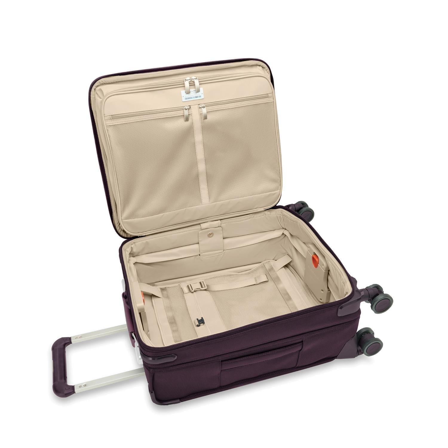 Baseline Carry-On Expandable Spinner Plum Open #color_plum