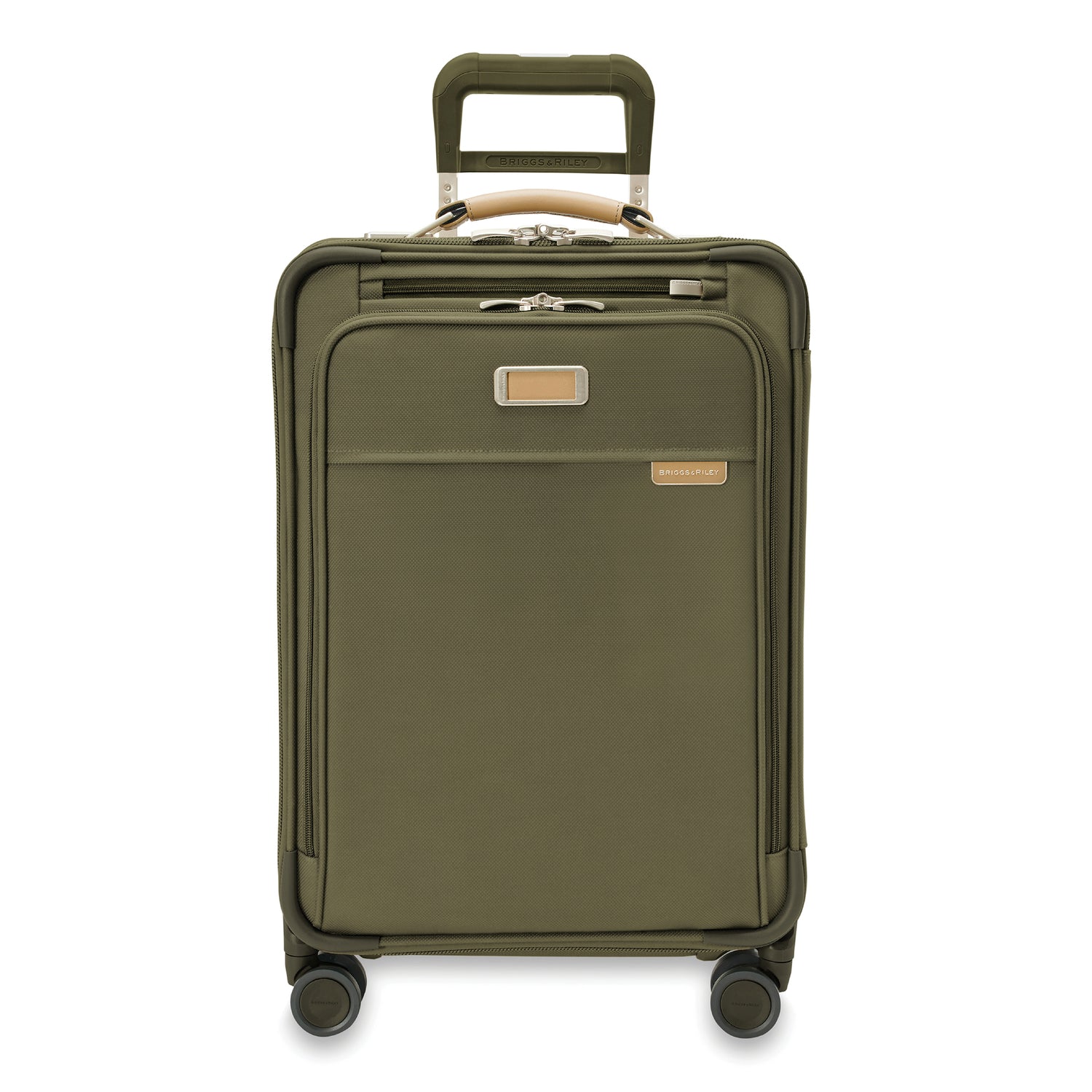 Briggs and Riley Essential Carry-On Spinner Front #color_olive