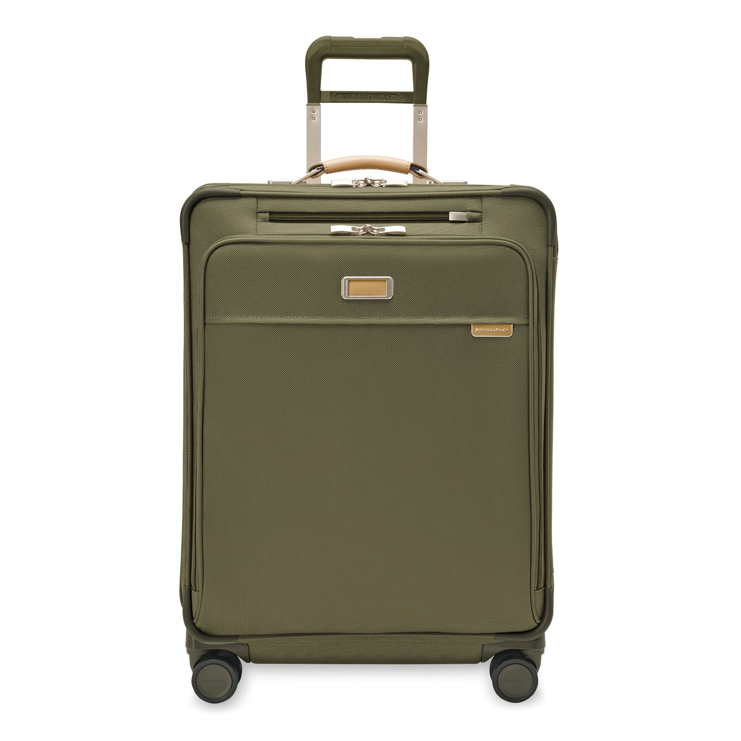 Briggs and Riley Medium Expandable Spinner Olive Front View #color_olive