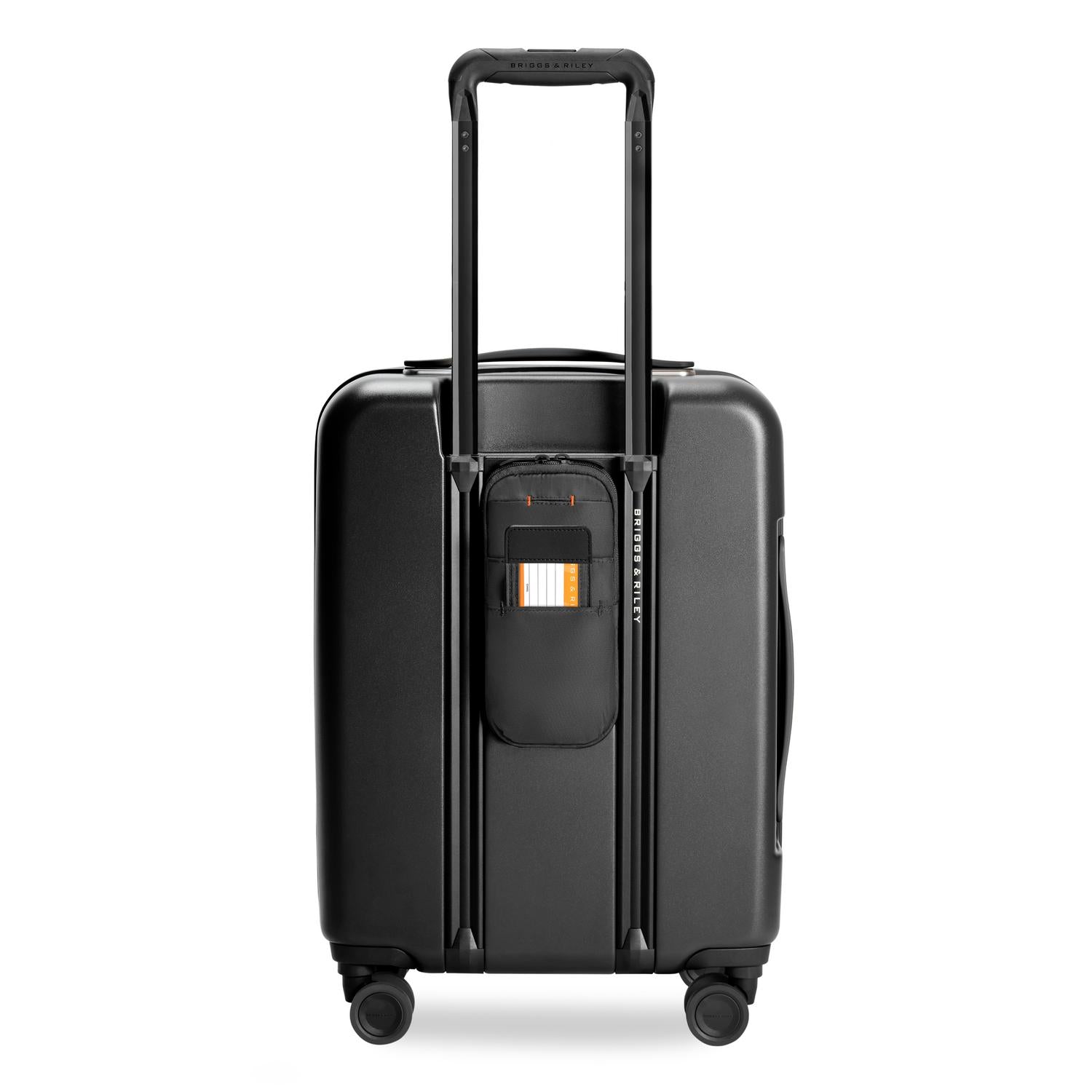 Global Carry-On Expandable Spinner in Black, Back View #color_black