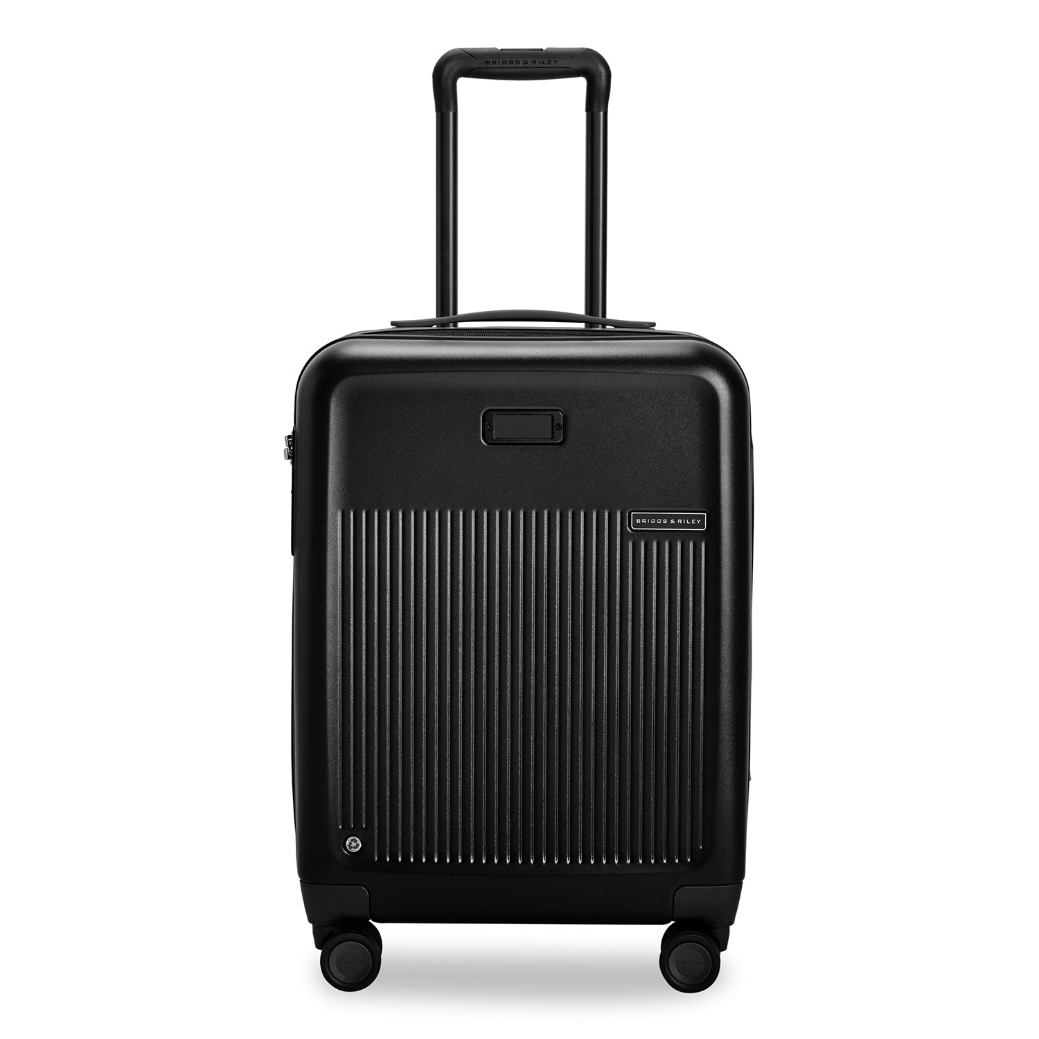 Global Carry-On Expandable Spinner in Black, Angle View #color_black