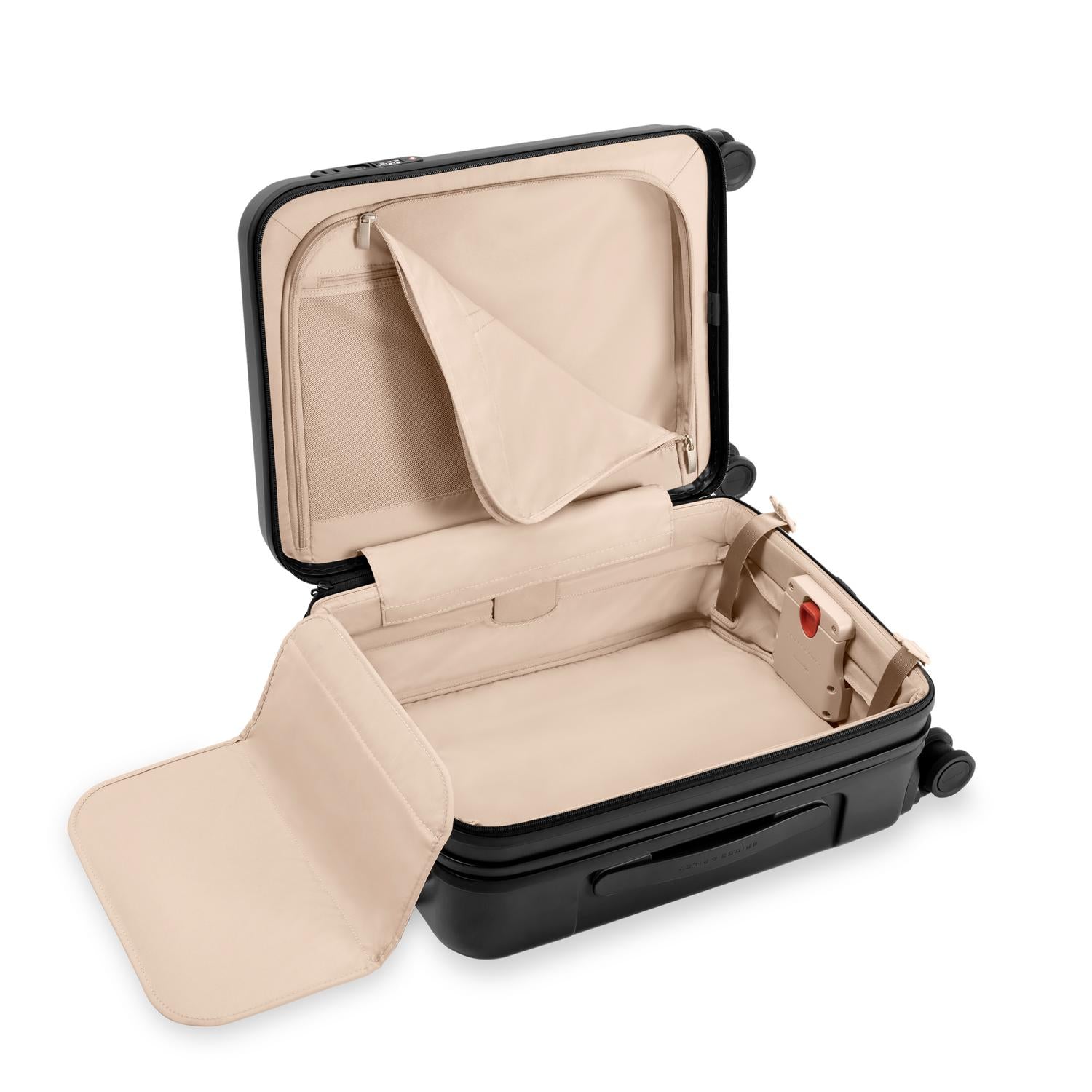 Global Carry-On Expandable Spinner in Black, Internal View #color_black
