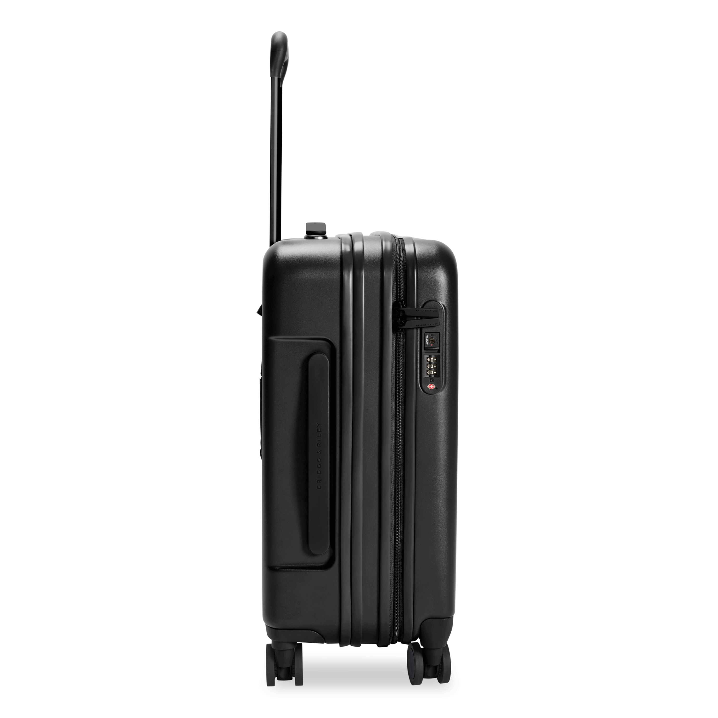 Global Carry-On Expandable Spinner in Black, Open/Close GIF #color_black