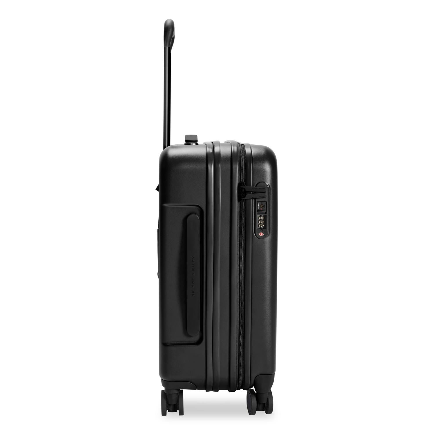 Global Carry-On Expandable Spinner in Black, Side View #color_black