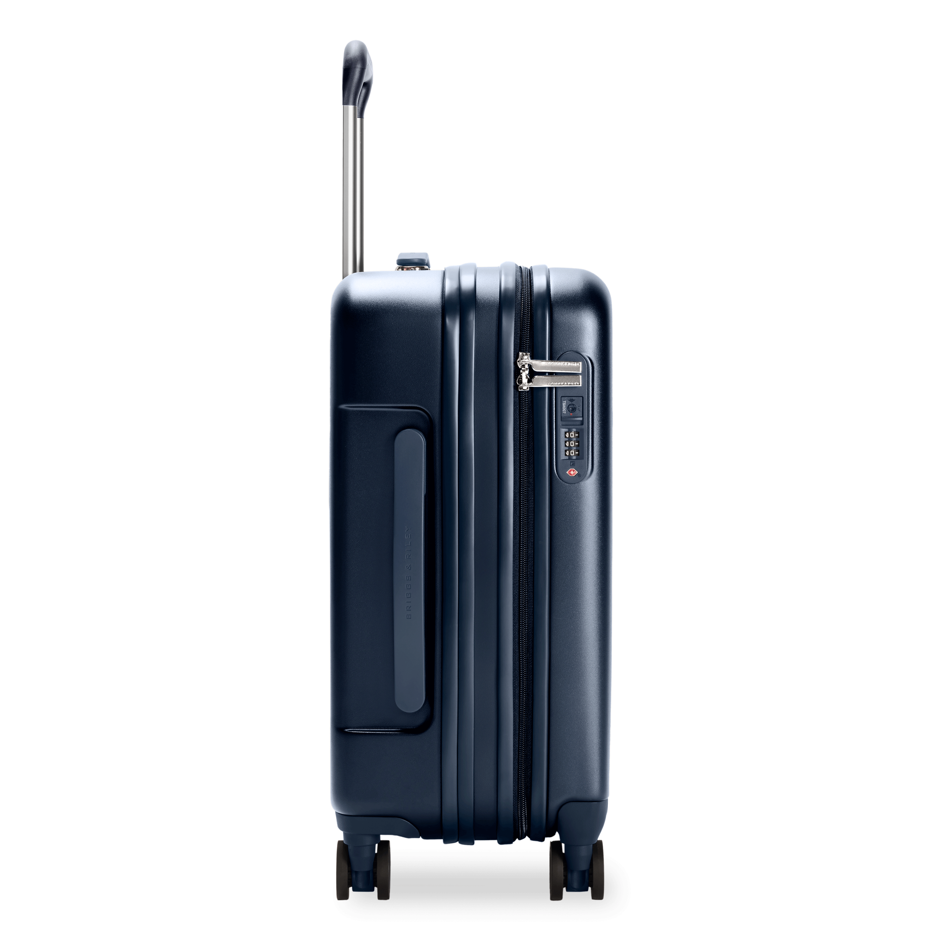 Global Carry-On Expandable Spinner in Navy, Open/Close GIF #color_navy