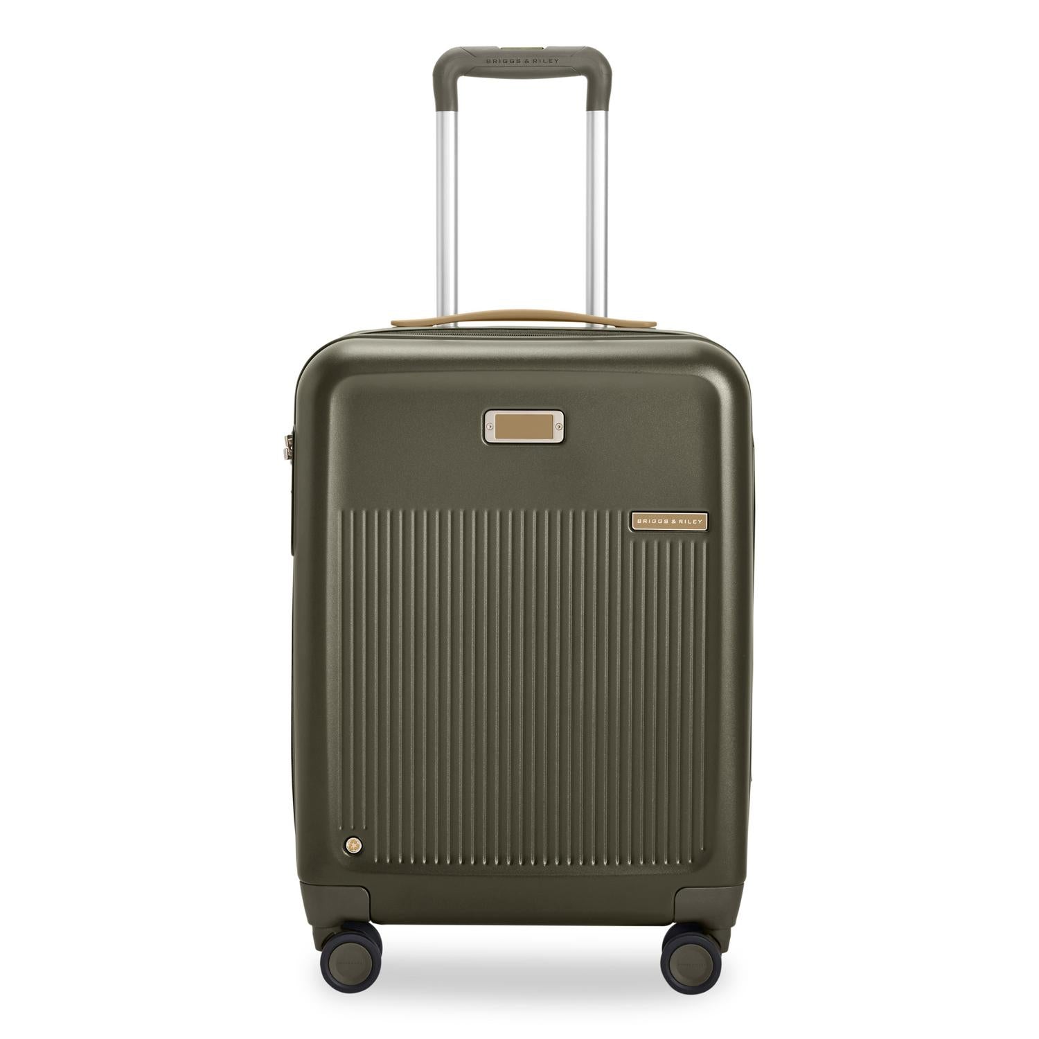 Global Carry-On Expandable Spinner in Olive, Front View #color_olive