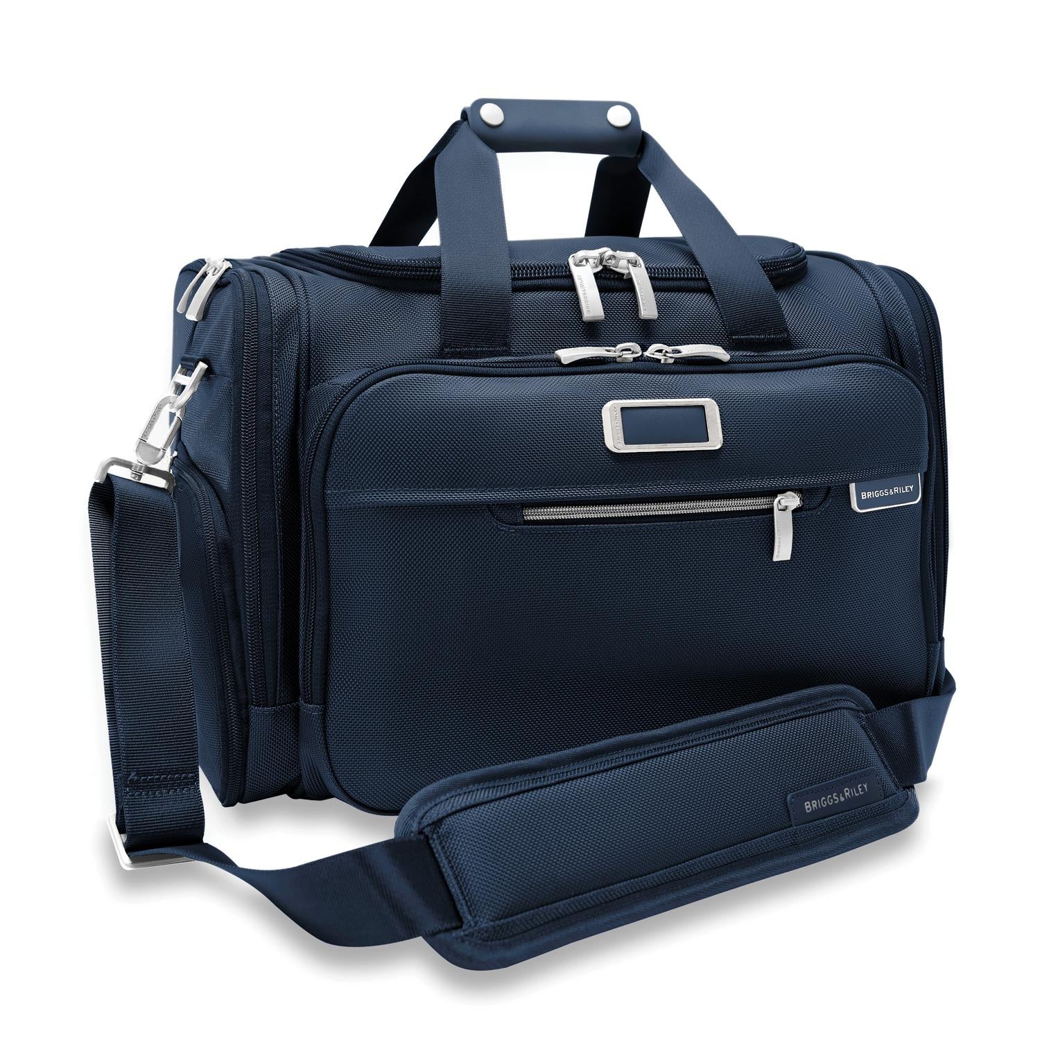 Briggs and Riley Underseat Duffle Navy Side View  #color_navy