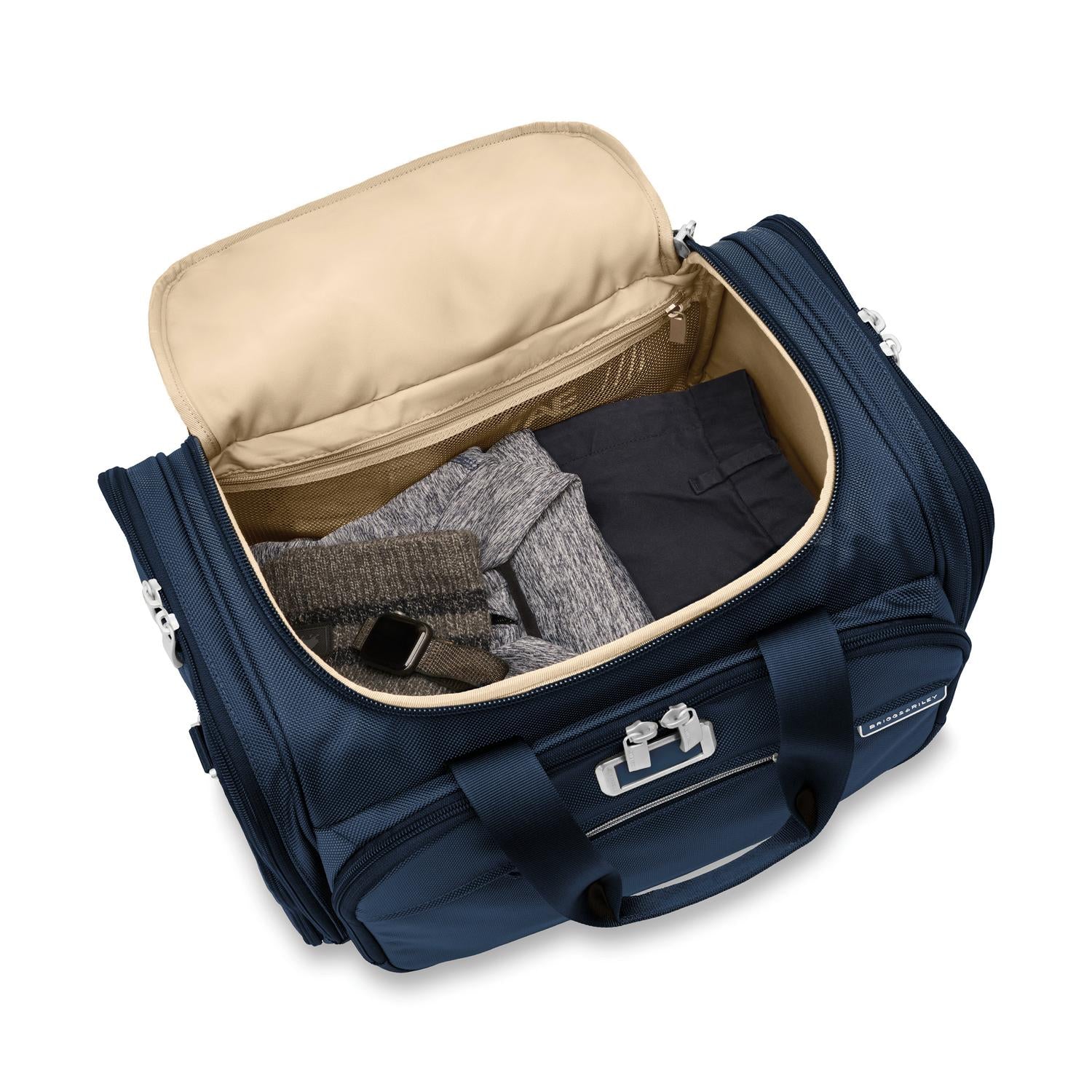 Briggs and Riley Underseat Duffle Navy Open View  #color_navy