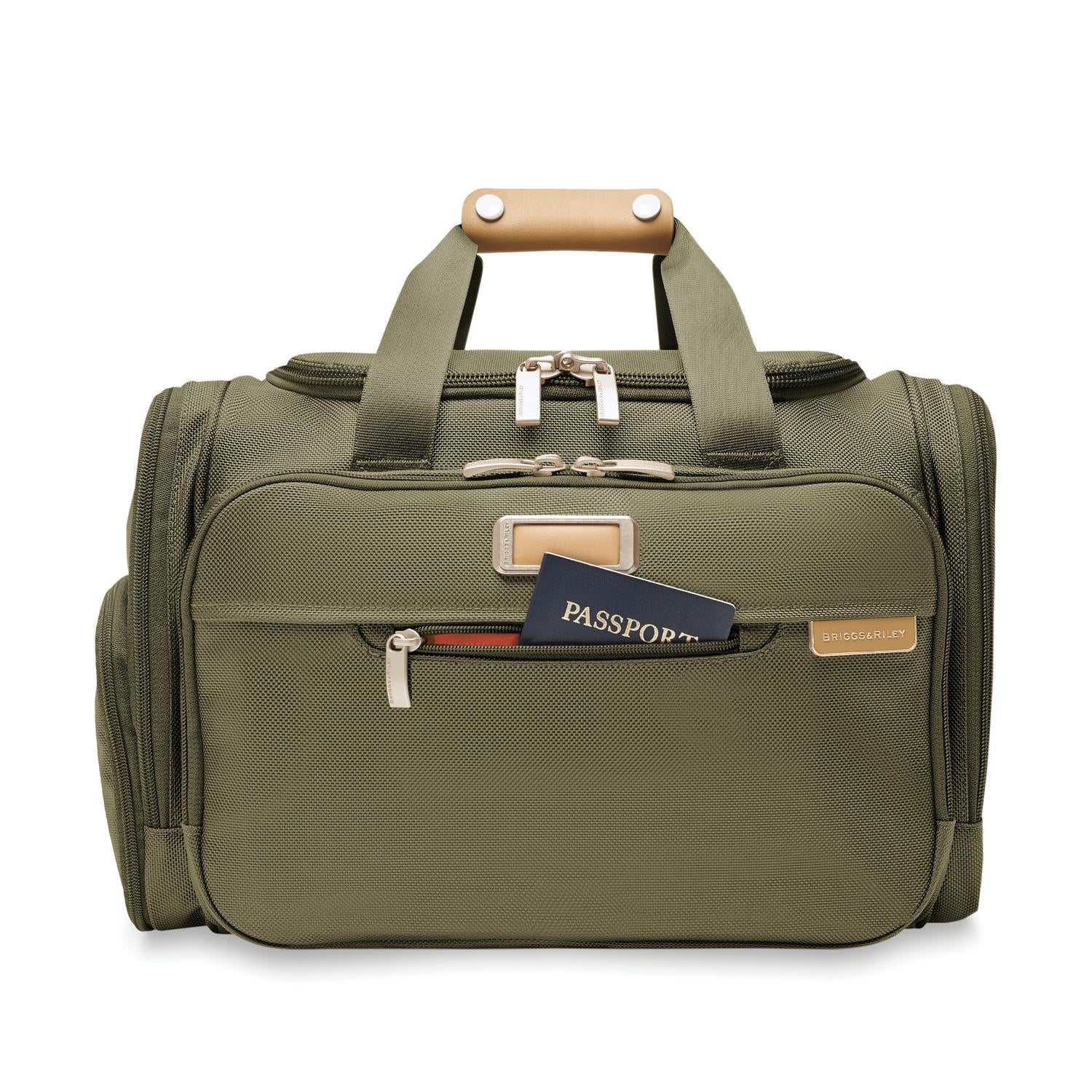 Briggs and Riley Underseat Duffle Olive Front Pocket #color_olive