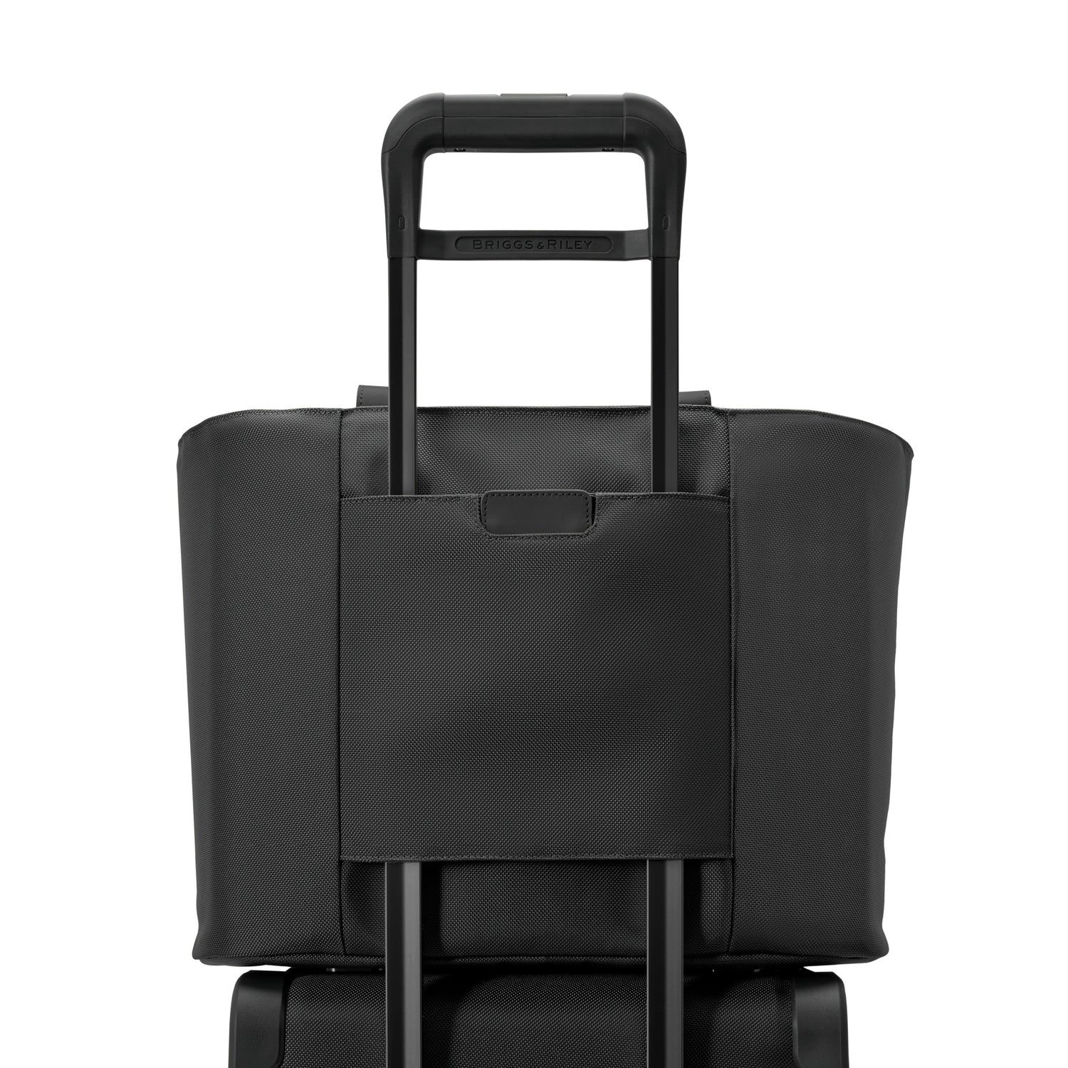 Briggs and Riley Traveler Tote Black Slip Through Back Panel #color_black