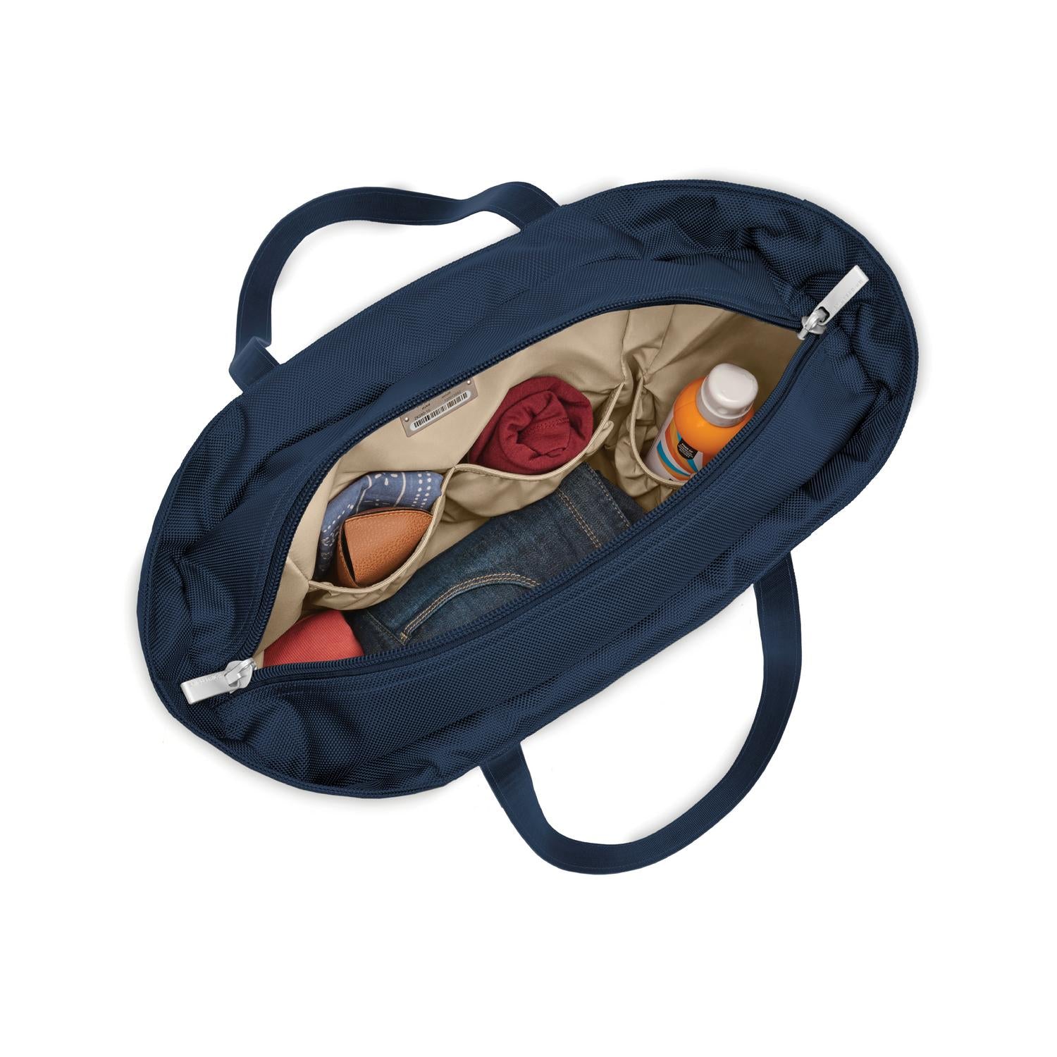 Briggs and Riley Traveler Tote Navy Open View #color_navy