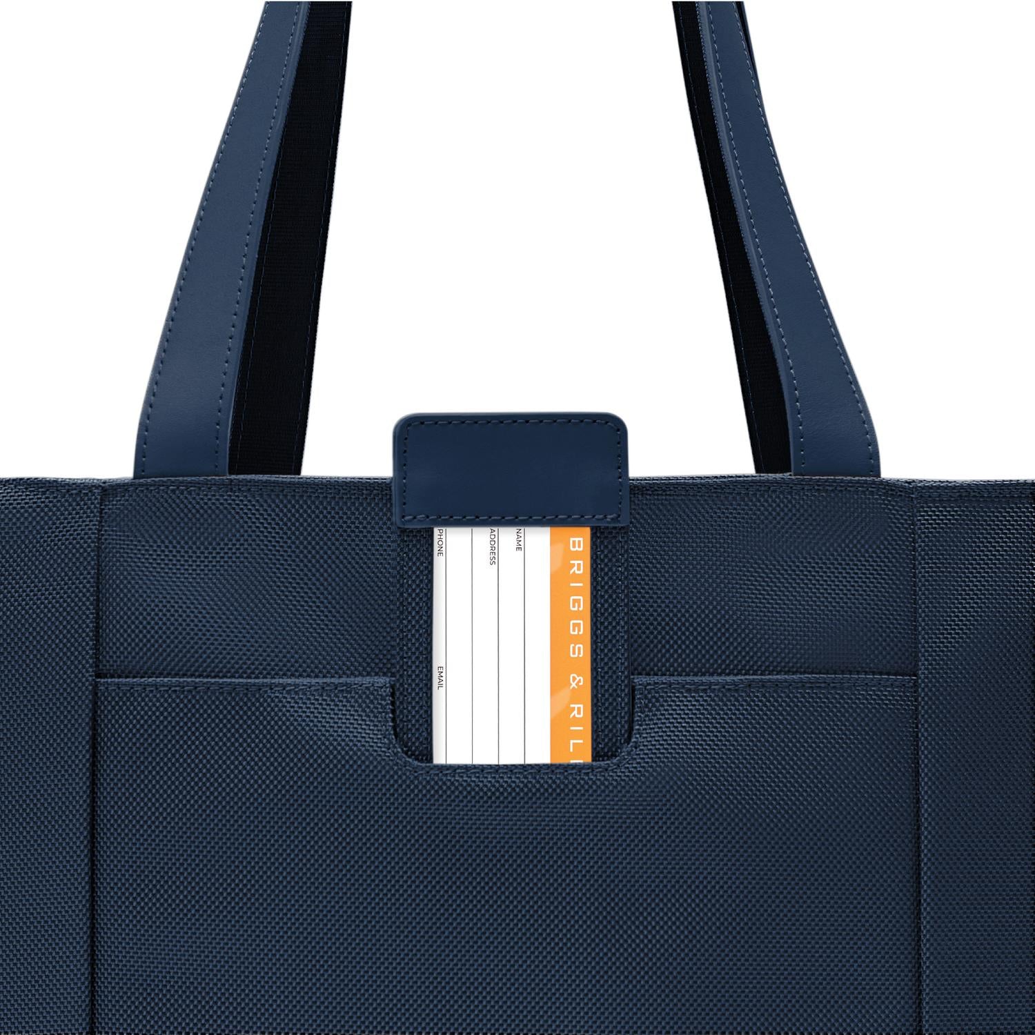 Briggs and Riley Traveler Tote Navy ID Tag #color_navy