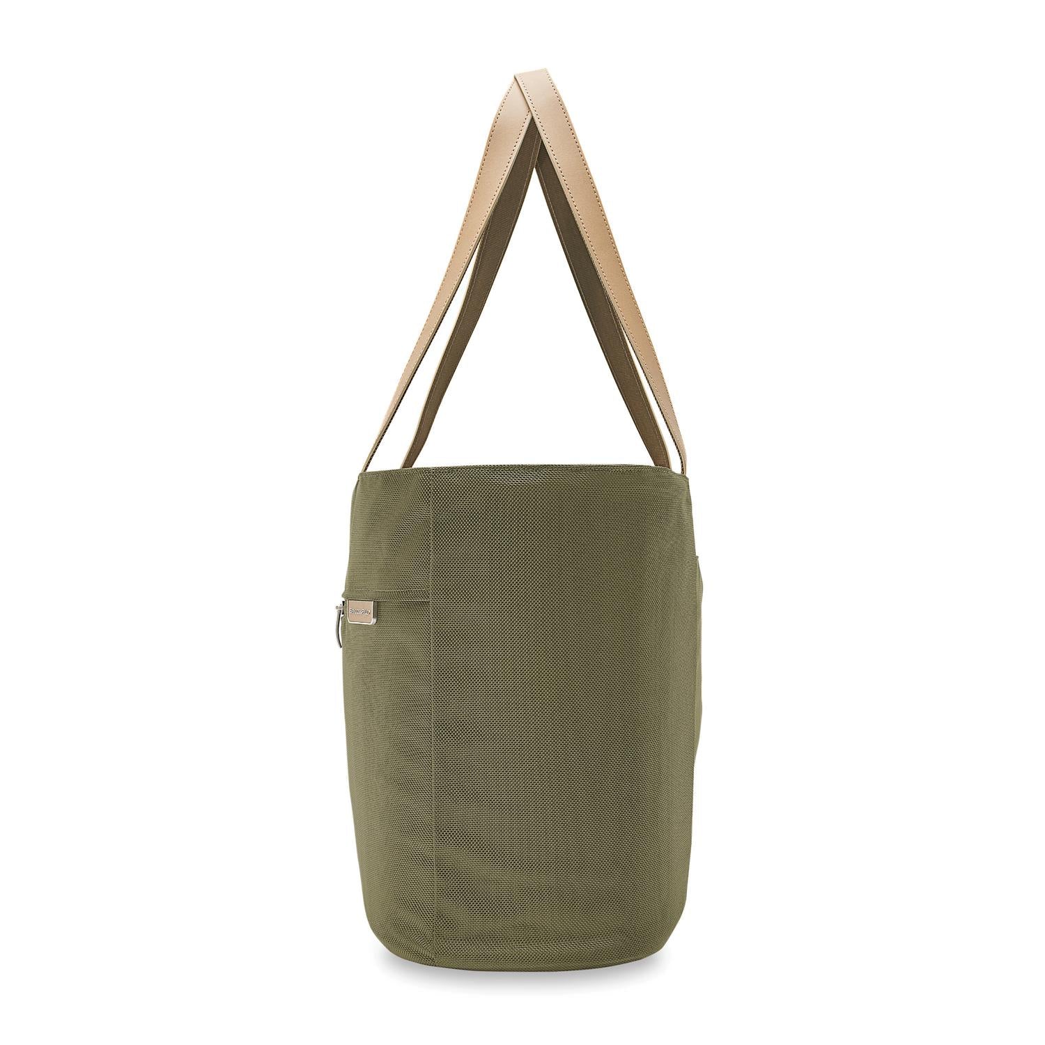 Briggs and Riley Traveler Tote Olive Side View #color_olive