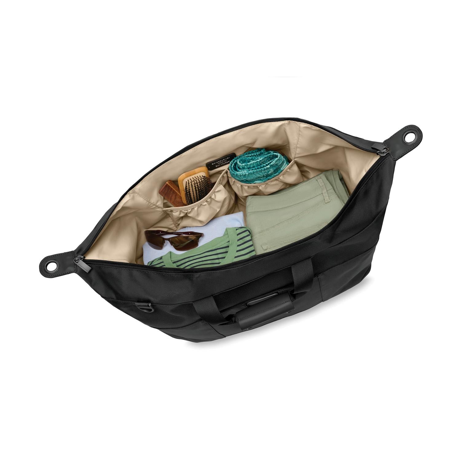 Briggs and Riley Weekender Duffle Black open view  #color_black