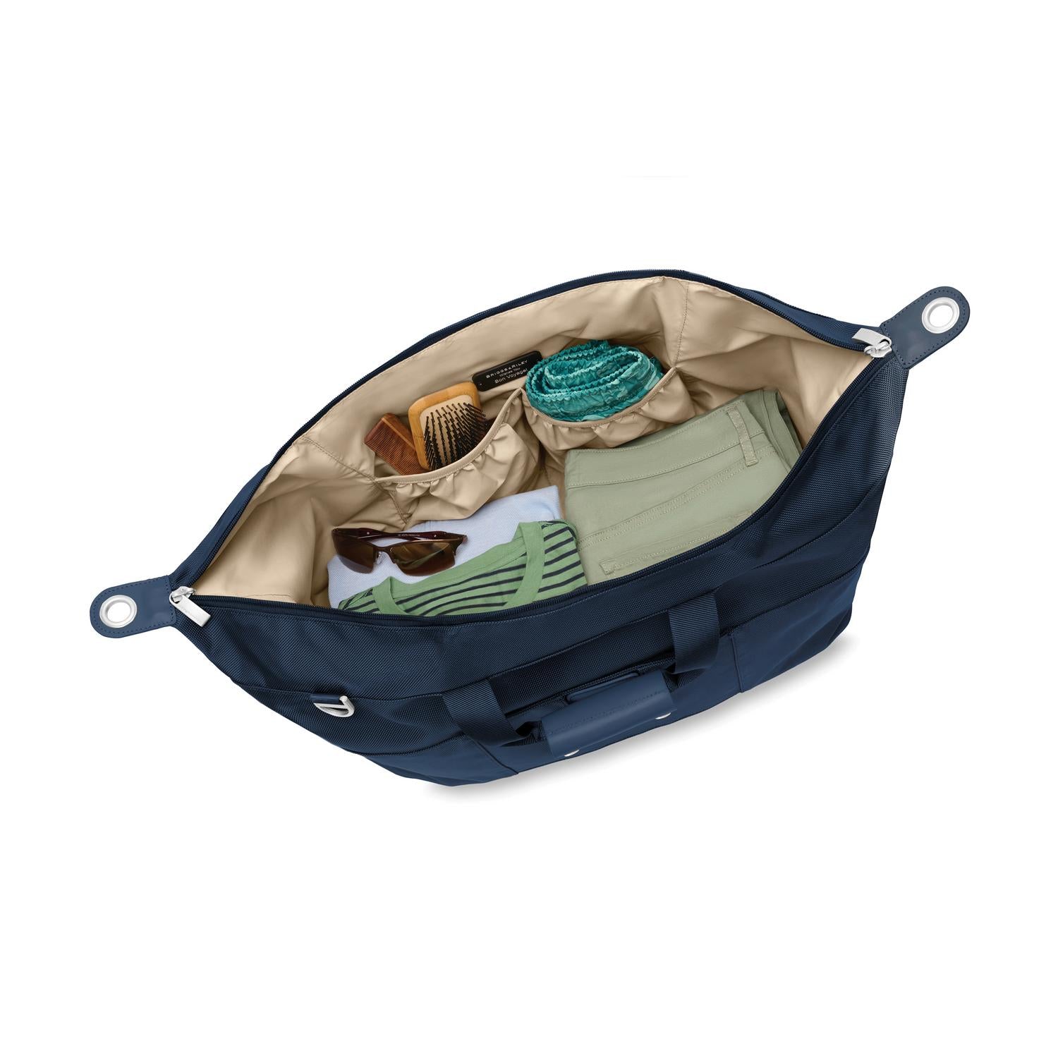 Briggs and Riley Weekender Duffle navy open view #color_navy