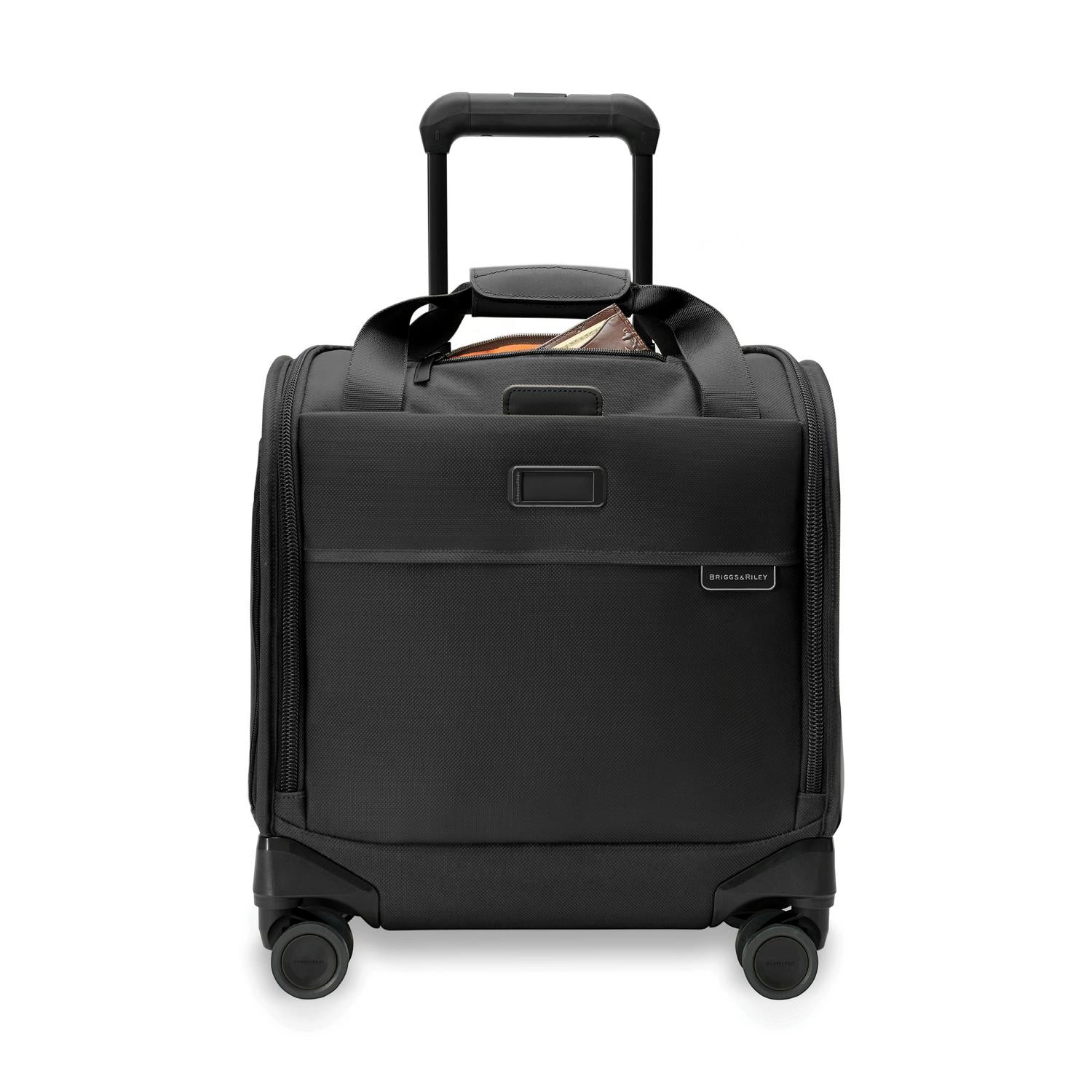 Briggs and Riley Baseline Cabin Spinner Black Front Pocket #color_black