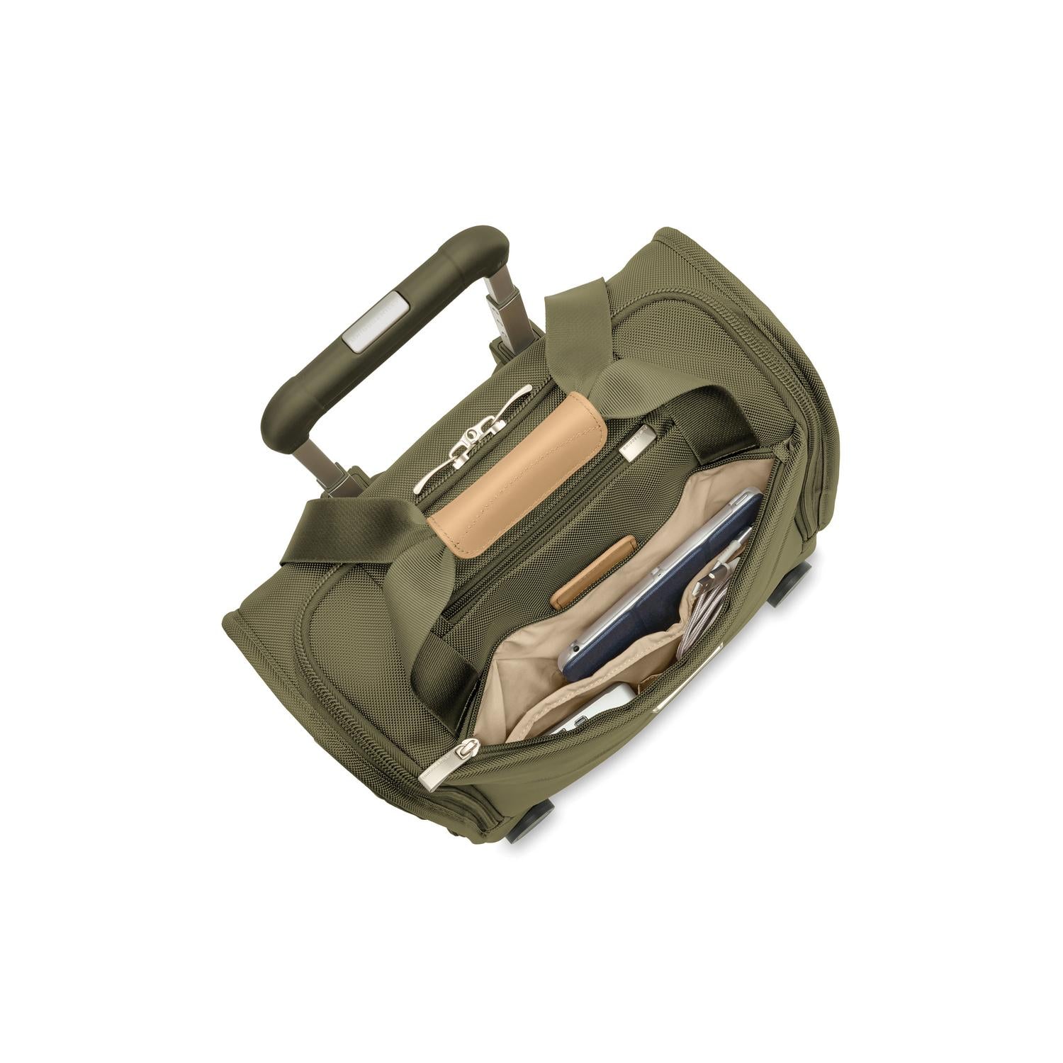 Briggs and Riley Cabin Spinner Olive Top Pocket  #color_olive