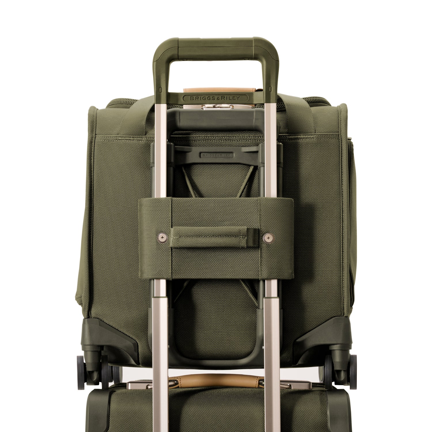 Briggs and Riley Cabin Spinner Olive Interlocking Handle System #color_olive