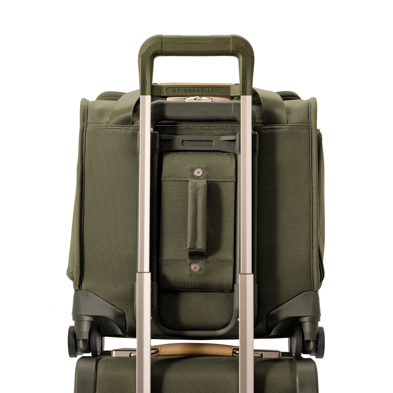 Briggs and Riley Cabin Spinner Olive Interlocking Handle System #color_olive