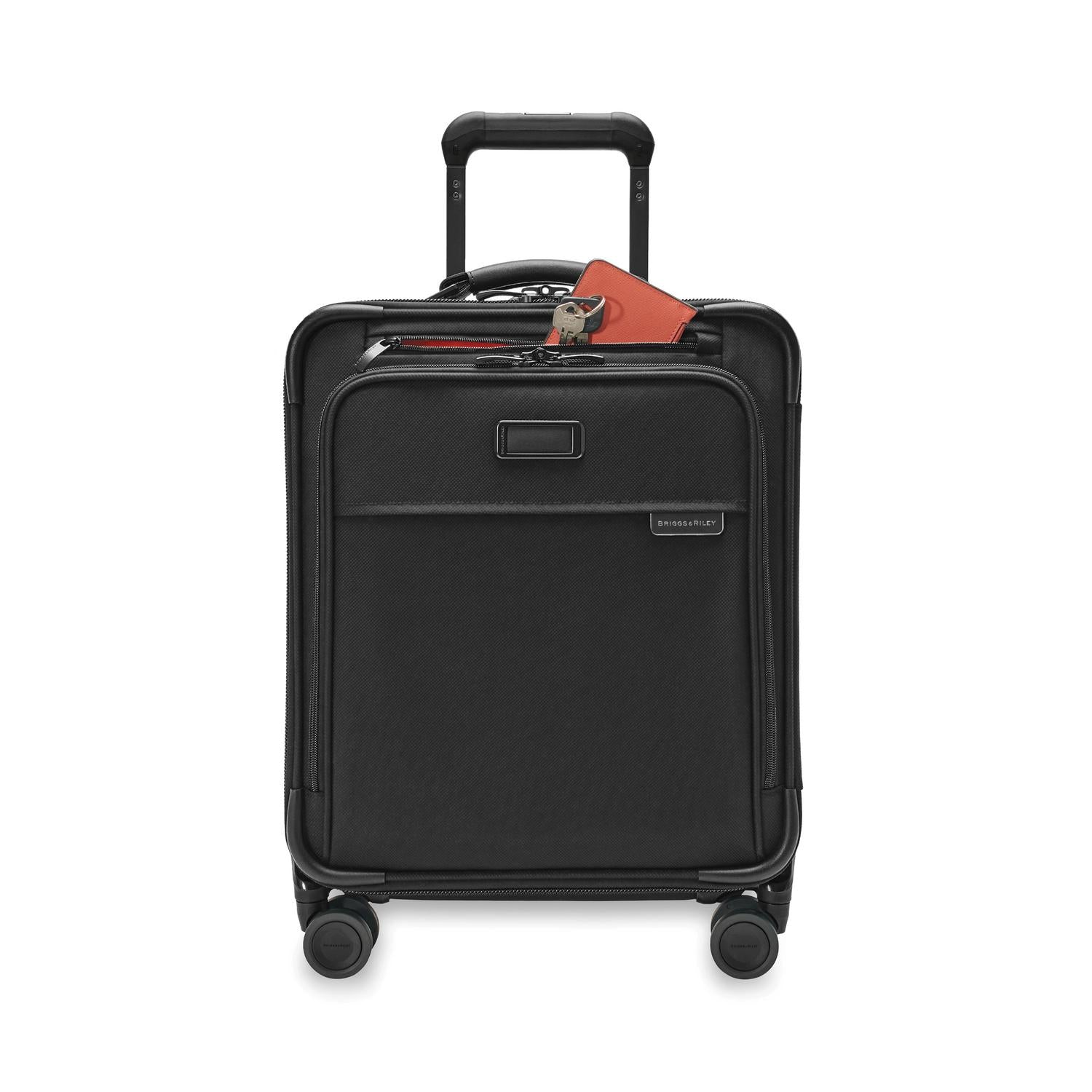 Briggs and Riley Compact Carry-On Spinner Black Front Pocket #color_black