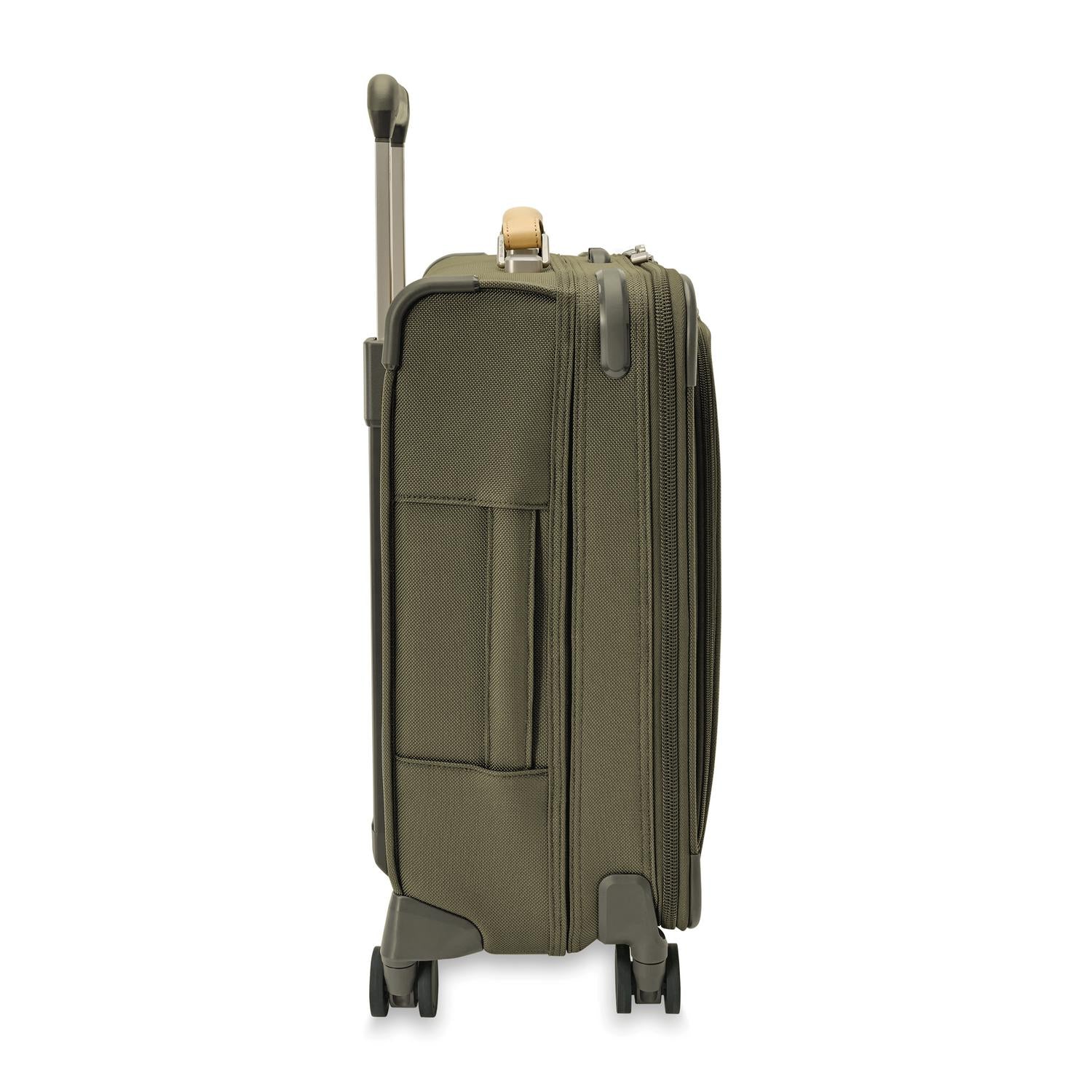 Briggs and Riley Global Carry-On Spinner Olive Side #color_olive