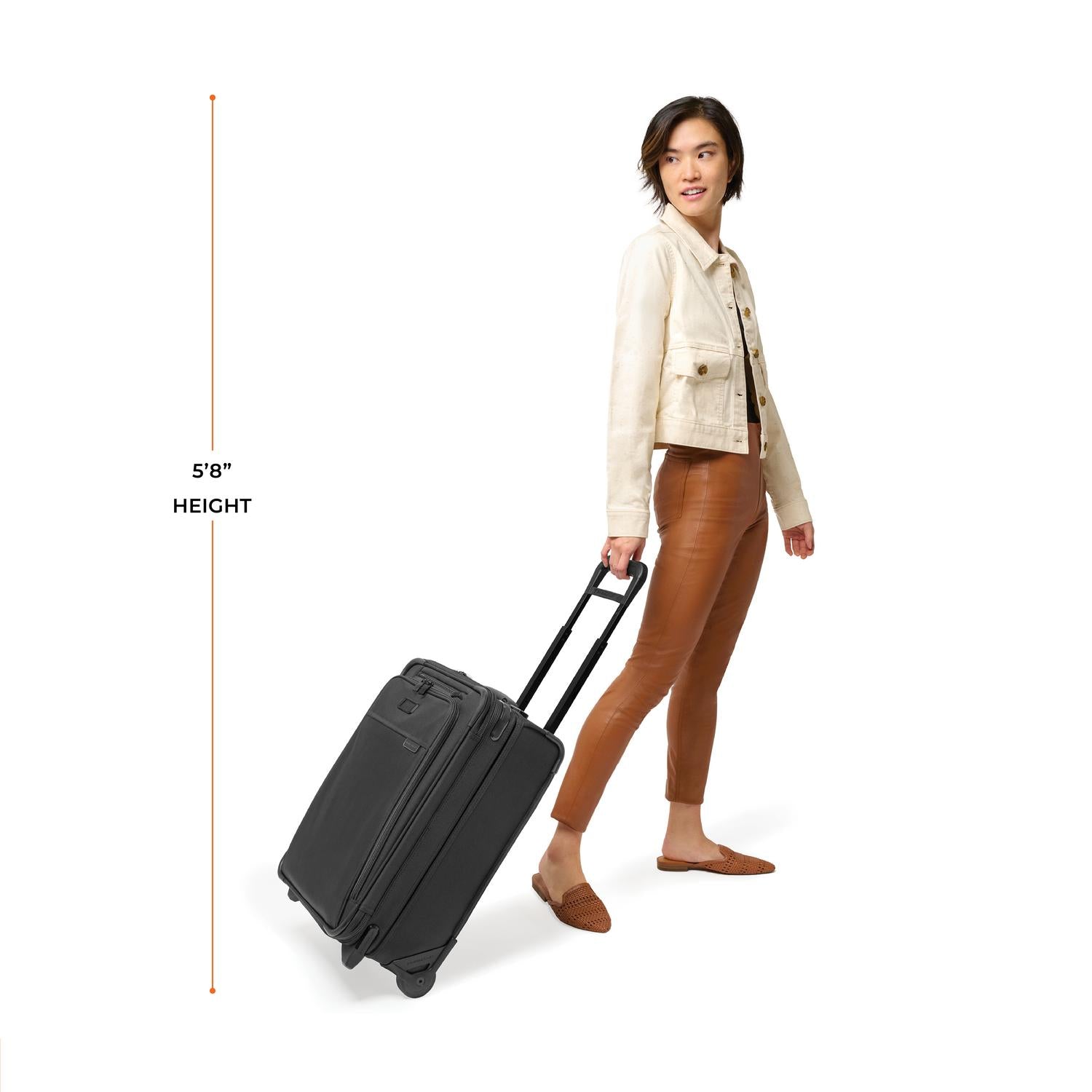 Briggs and Riley Global 2-Wheel Carry-On, Model Height 5'8" #color_black