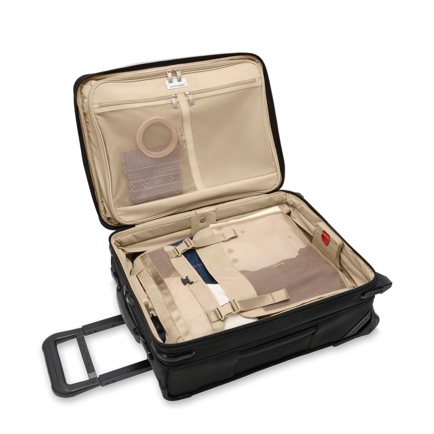 Briggs and Riley Global 2-Wheel Carry-On Open Packed #color_black