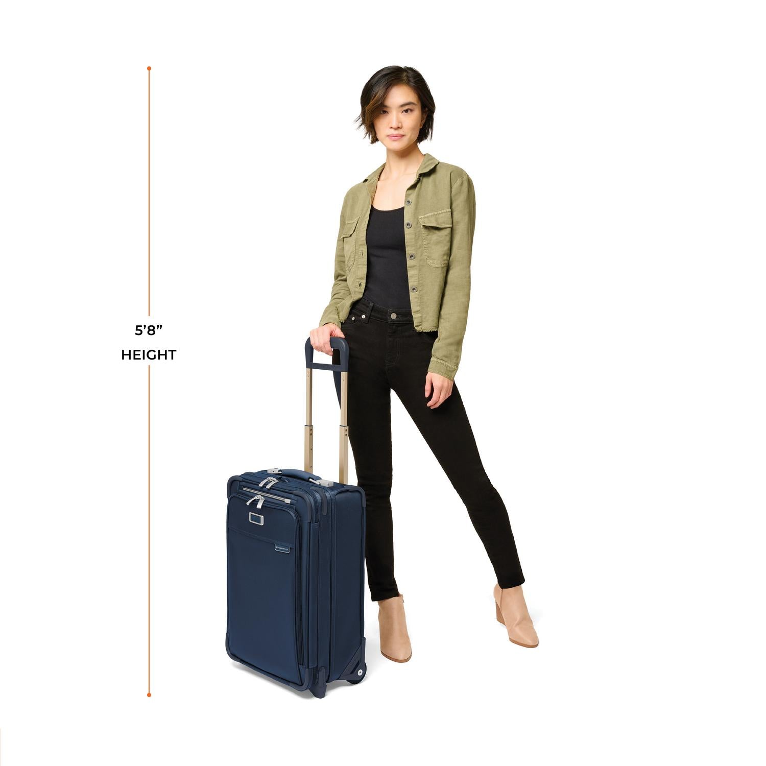 Briggs and Riley Essential 2-wheel Carry-On, Model Height 5'8"  #color_navy