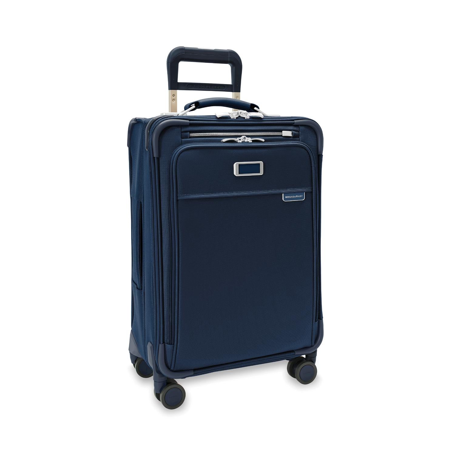 Briggs and Riley Essential Carry-On Spinner Navy Side View  #color_navy