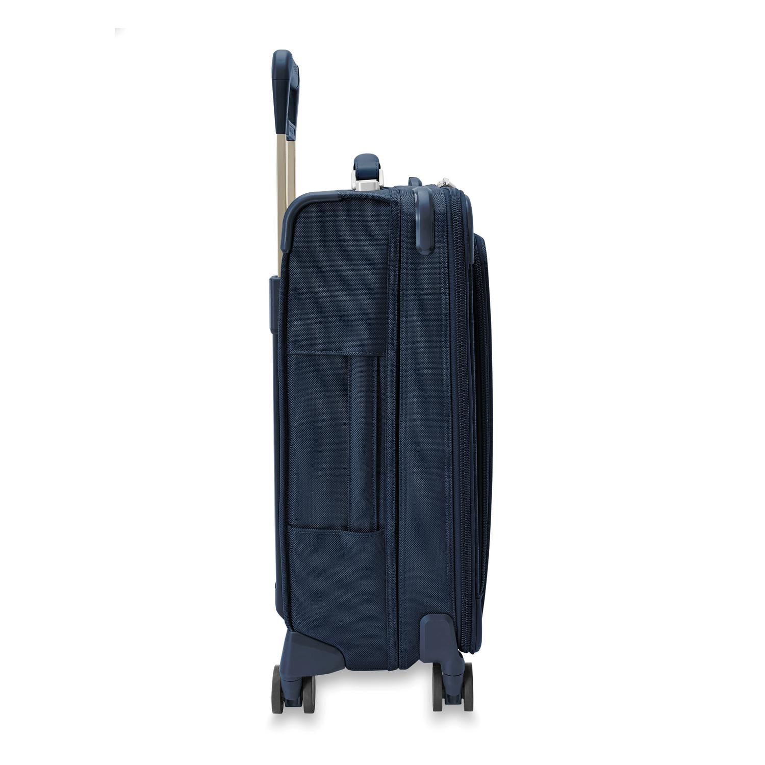 Briggs and Riley Essential Carry-On Spinner Navy Side #color_navy