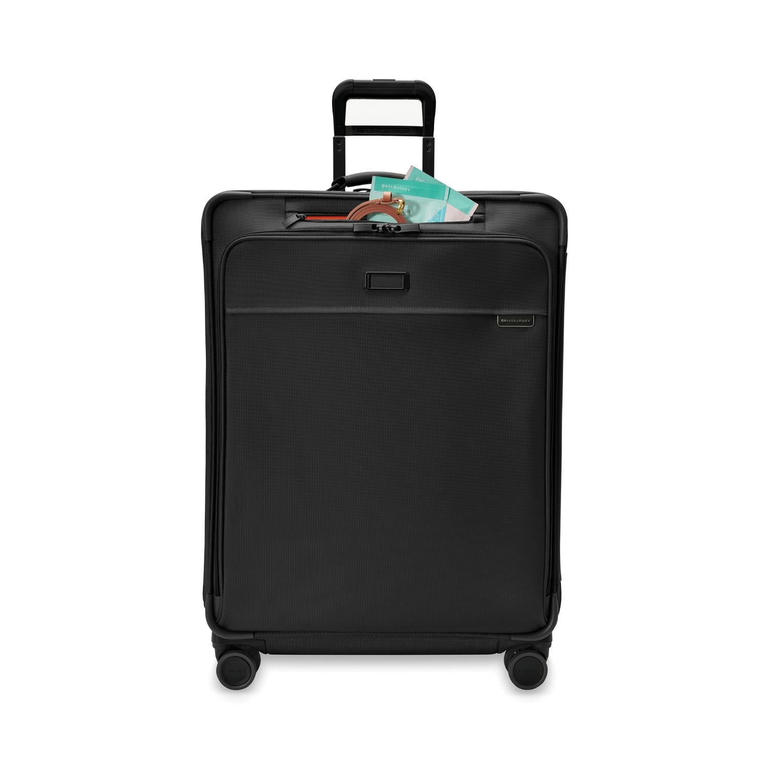 Briggs and Riley Large Expandable Spinner Black Front Pocket #color_black