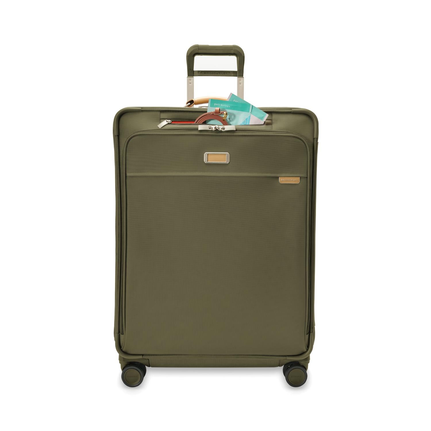 Briggs and Riley Large Expandable Spinner Olive Front Pocket #color_olive