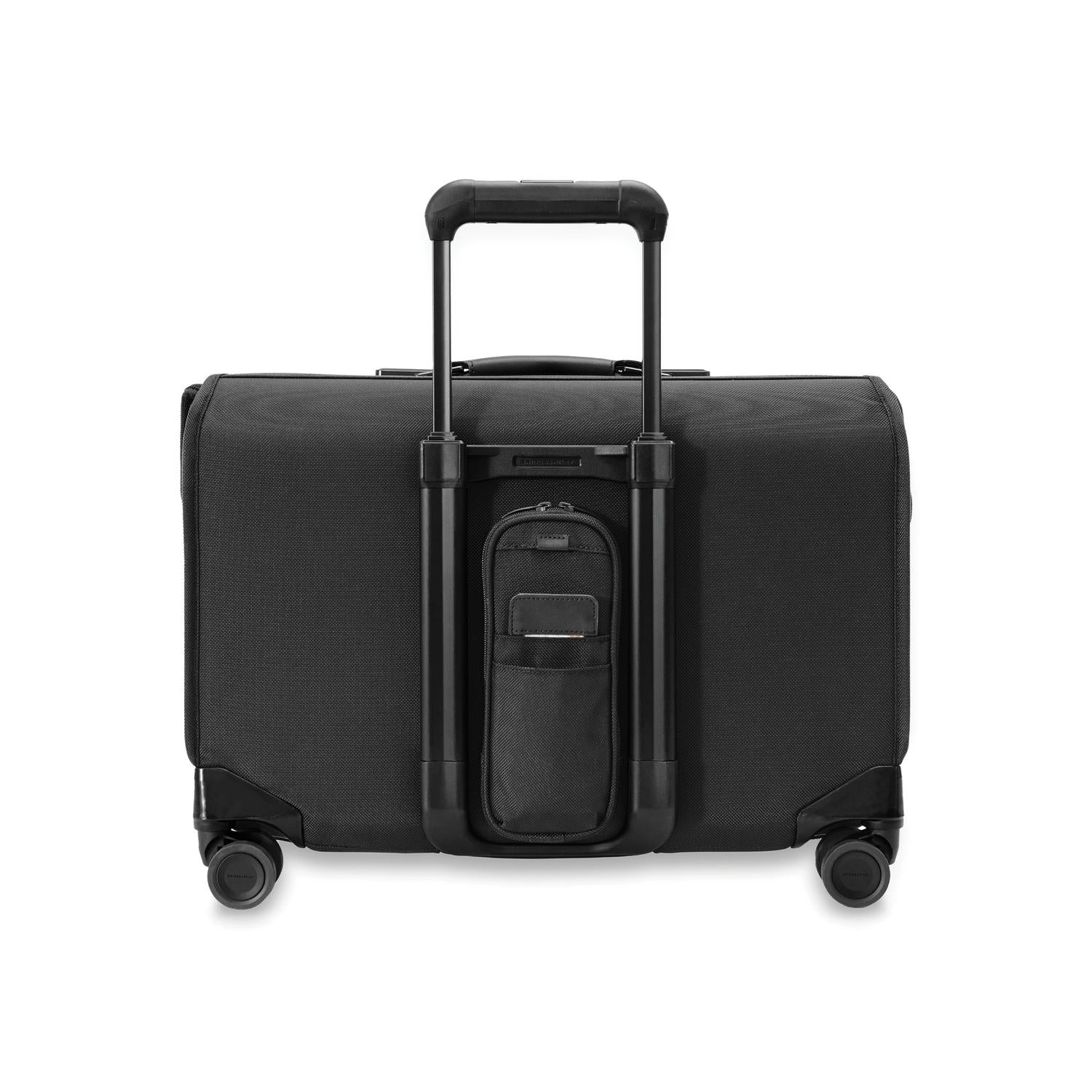 Briggs and Riley Wide Carry-On Wheeled Garment Spinner Back View #color_black