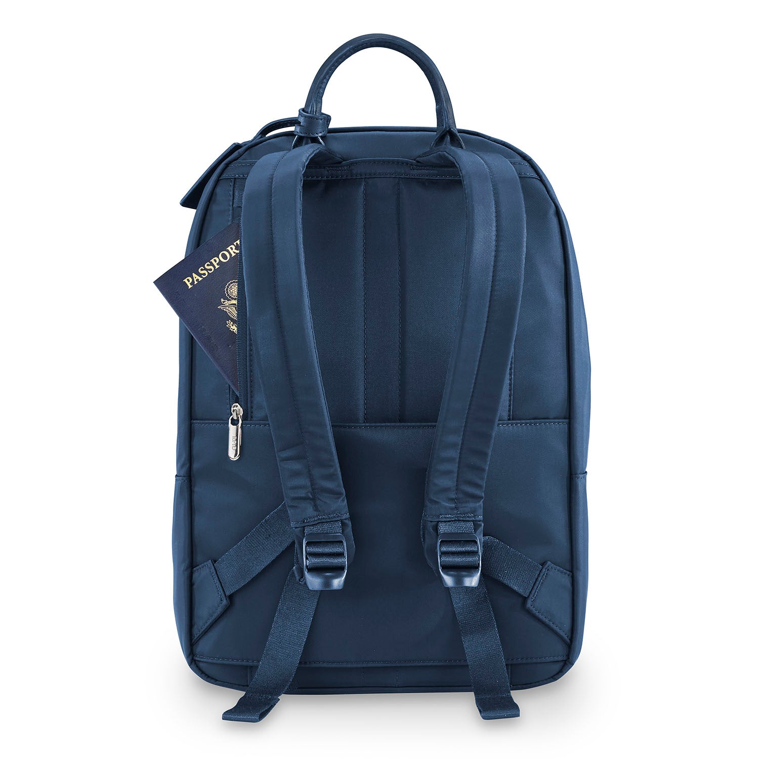 Essential Backpack back view #color_navy
