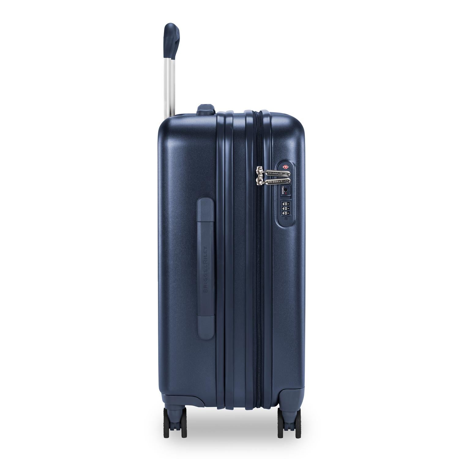 Briggs and Riley Sympatico International Carry-On Expandable Spinner Navy  Side #color_matte-navy