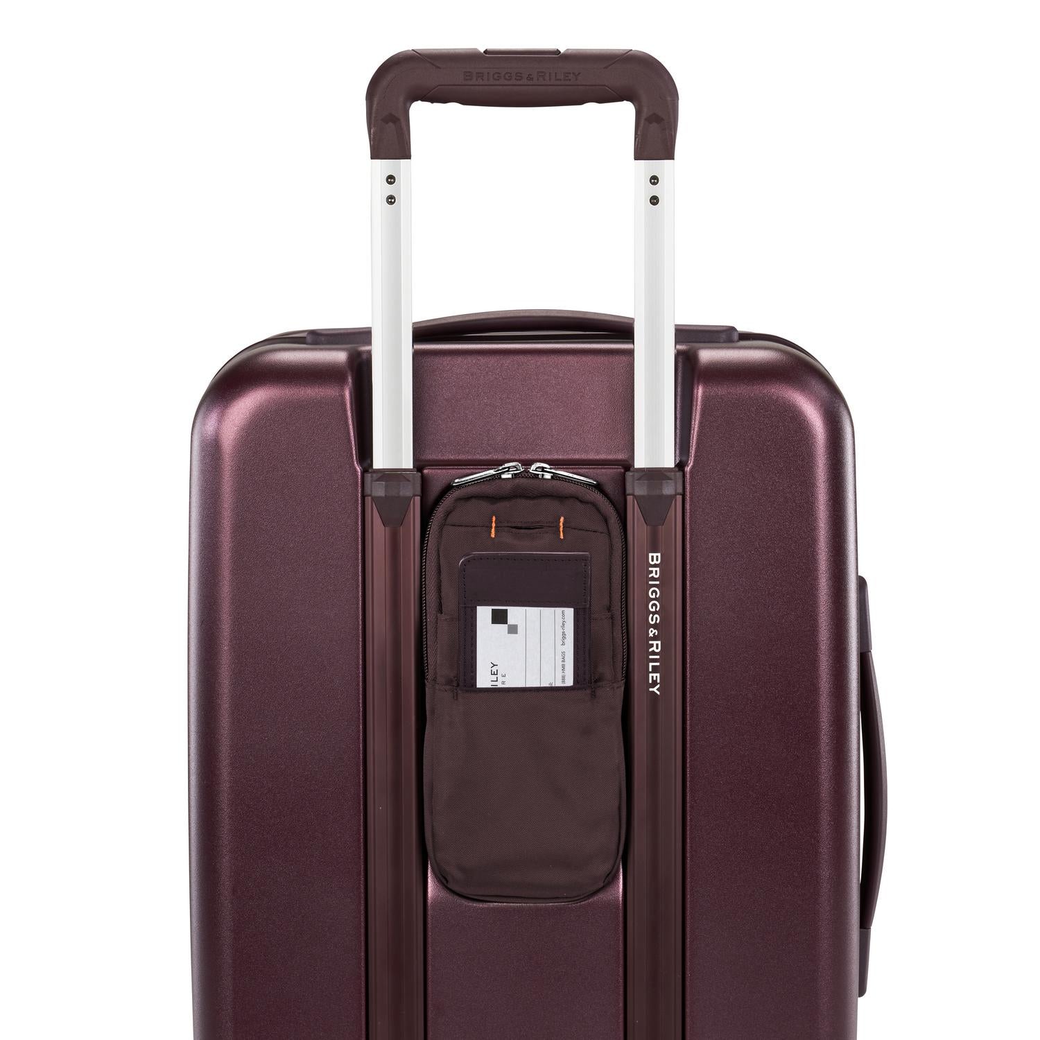 Briggs and Riley Sympatico International Carry-On Expandable Spinner Plum ID Tag #color_plum