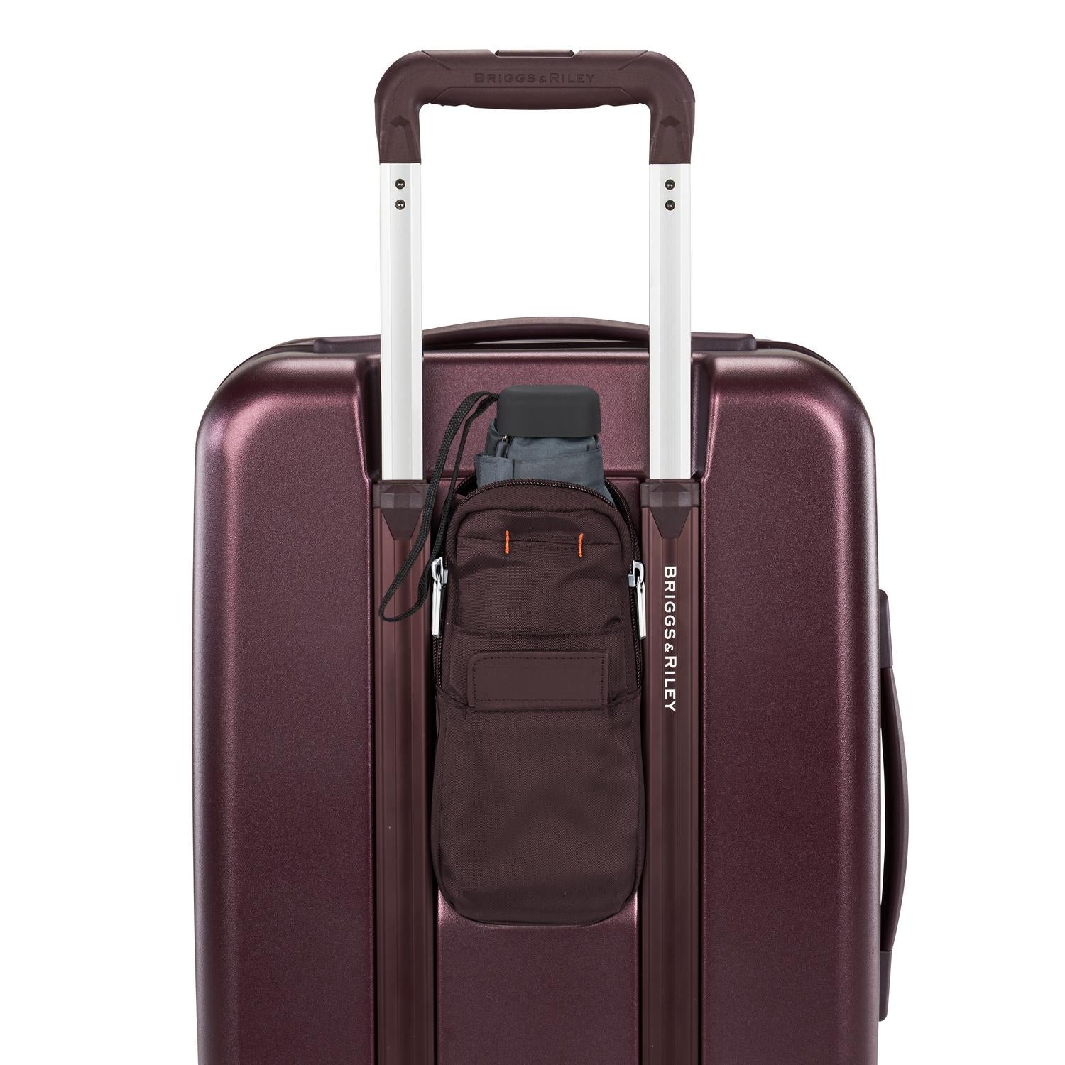 Briggs and Riley Sympatico International Carry-On Expandable Spinner Plum Back Pocket #color_plum