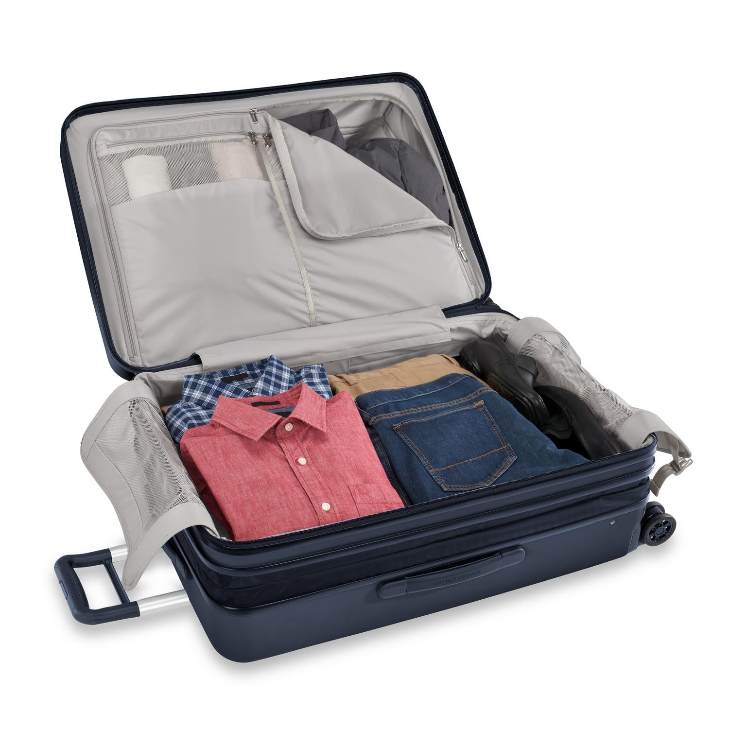 Briggs and Riley Sympatico Large Expandable Spinner Navy Open Packed #color_matte-navy