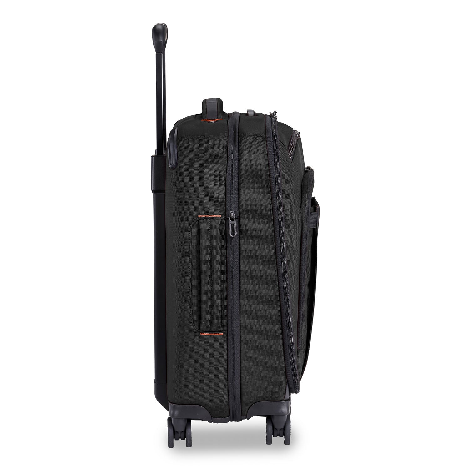ZDX International 21" Carry-On Expandable Spinner Black Side View #color_black
