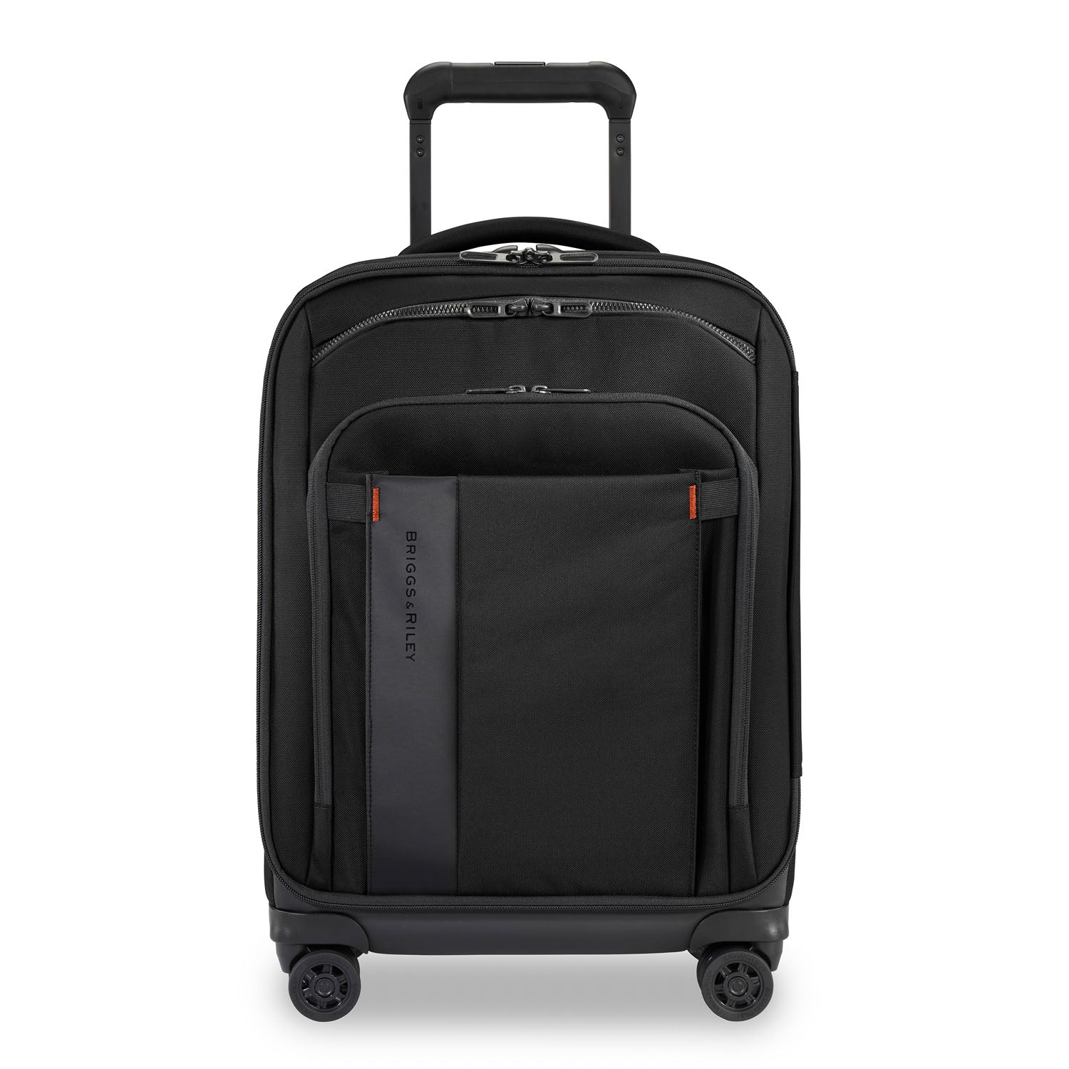 ZDX International 21" Carry-On Expandable Spinner Black  Front View #color_black