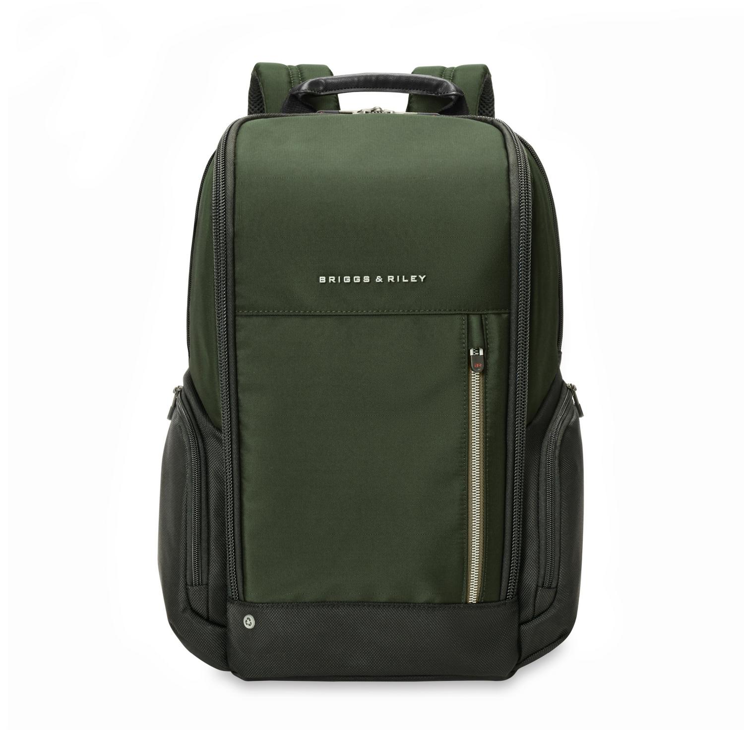 Briggs & Riley Medium Widemouth Backpack Forest Front View #color_forest