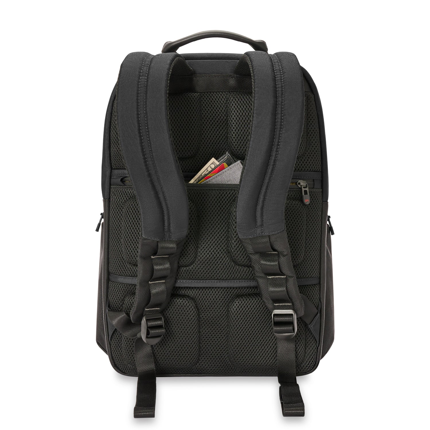 Briggs & Riley Medium Widemouth Backpack Black Back View #color_black