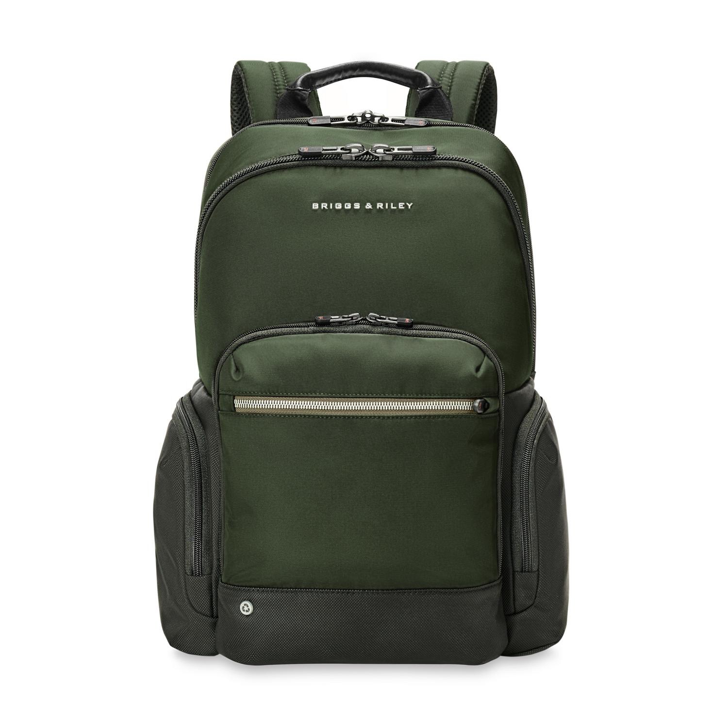 Briggs & Riley Medium Cargo Backpack Forest Front View #color_forest