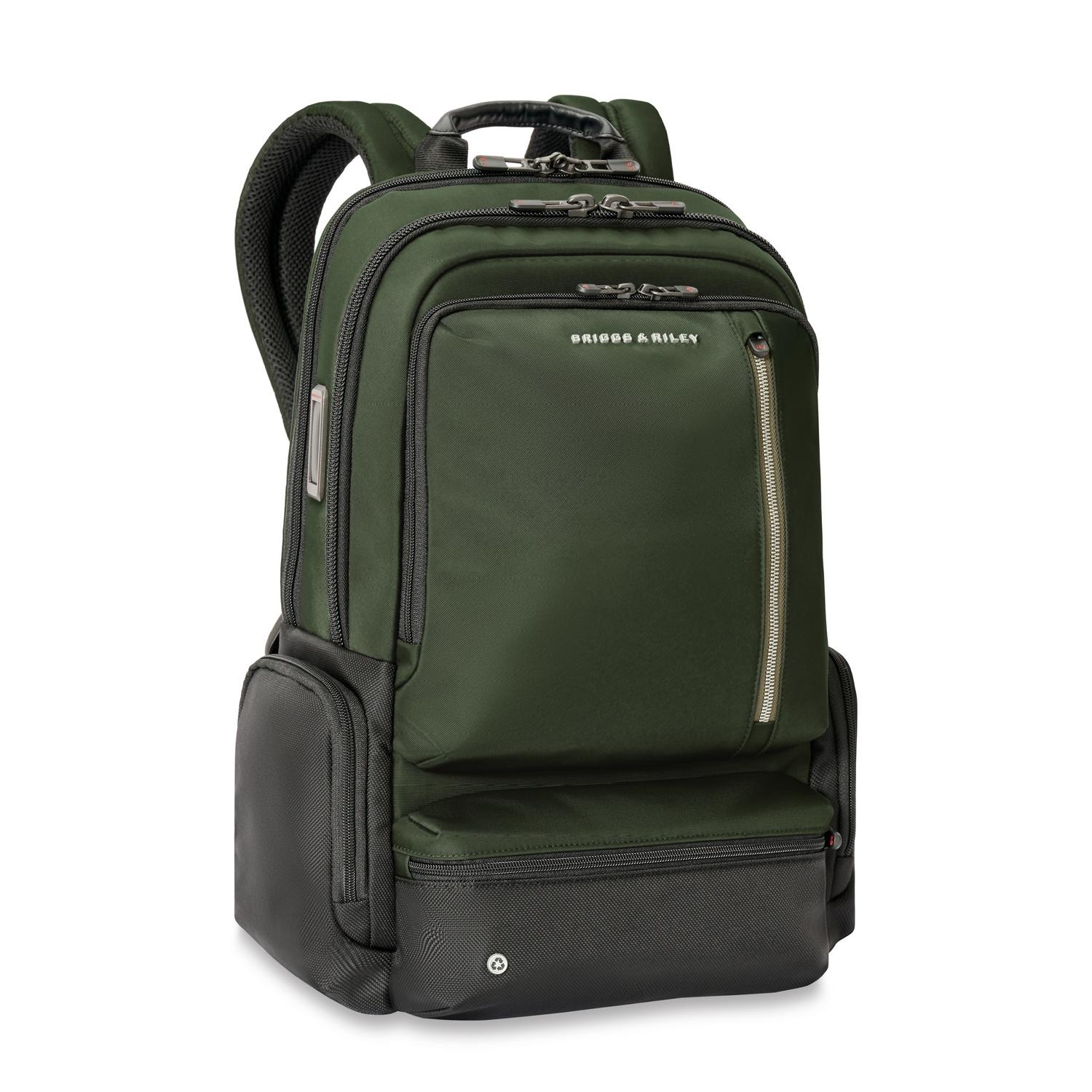 Briggs & Riley Large Cargo Backpack Forest Side View #color_forest