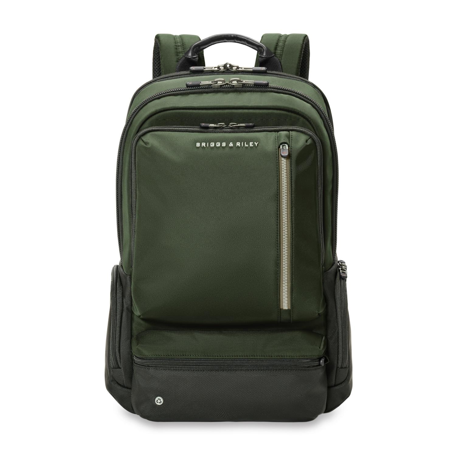 Briggs & Riley Large Cargo Backpack Forest Front View #color_forest
